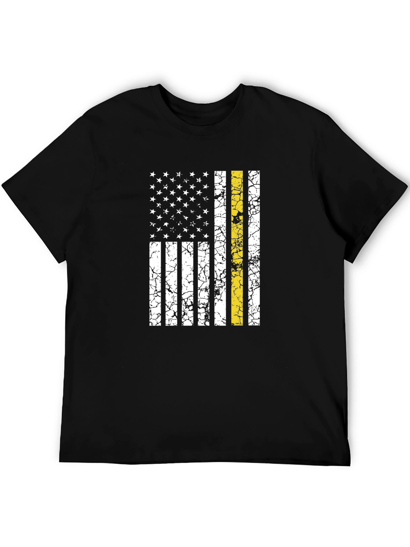Distressed Thin Yellow Line Flag Graphic Tee
