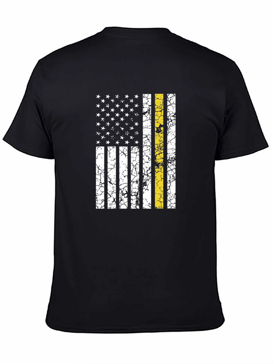 Distressed Thin Yellow Line Flag Graphic Tee
