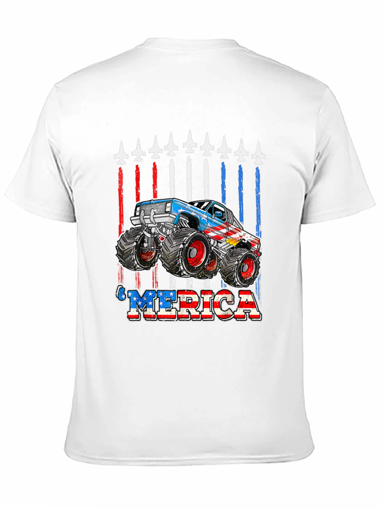Patriotic Monster Truck MERICA Graphic Tee