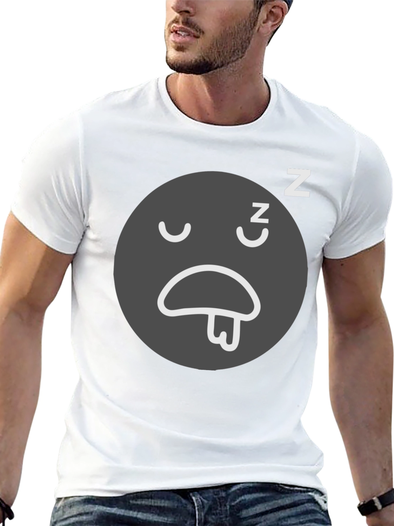 Sleepy Emoji Black T-Shirt - Comfortable Relaxed Fit