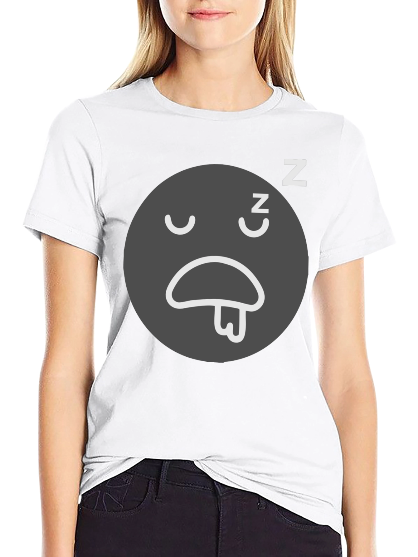 Sleepy Emoji Black T-Shirt - Comfortable Relaxed Fit