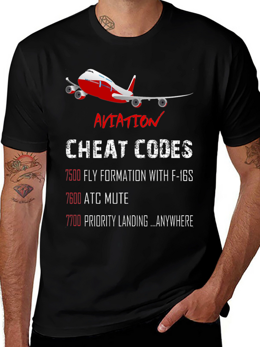 Aviation Cheat Codes T-Shirt - Pilot Gift