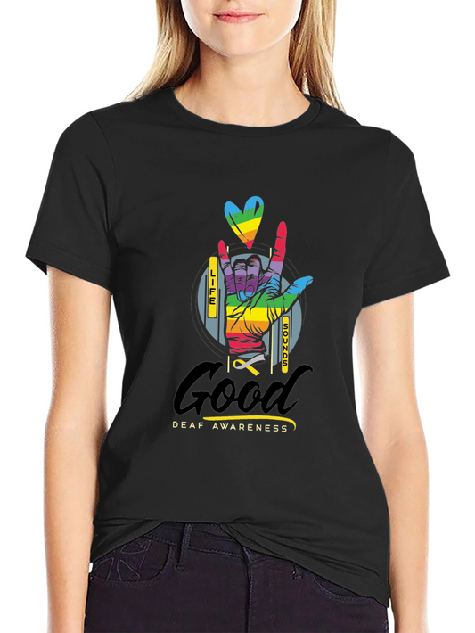 Deaf Awareness I Love You Hand Sign T-Shirt