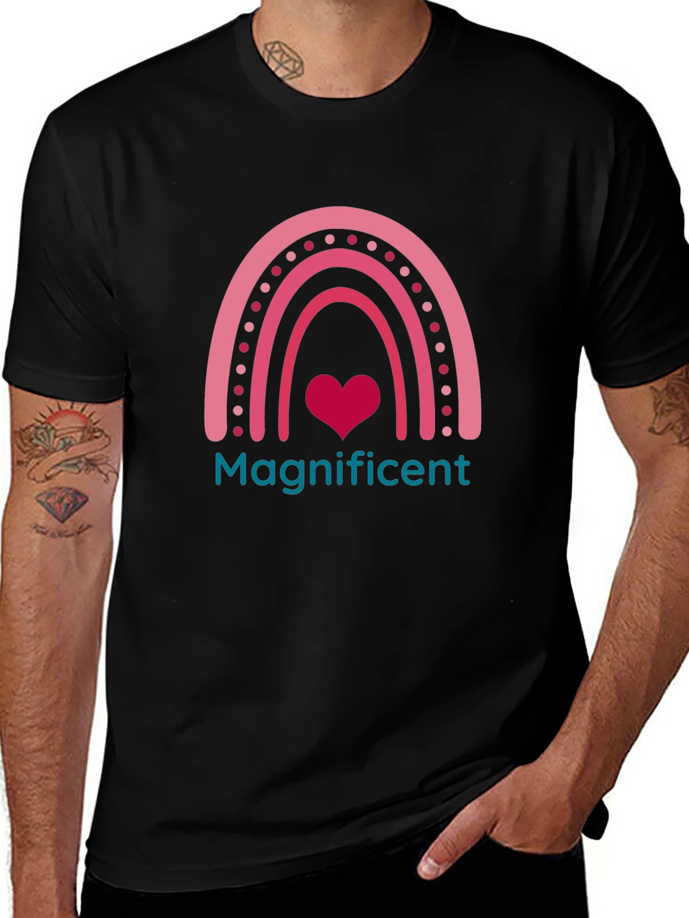 Magnificent Heart Rainbow Graphic Tee