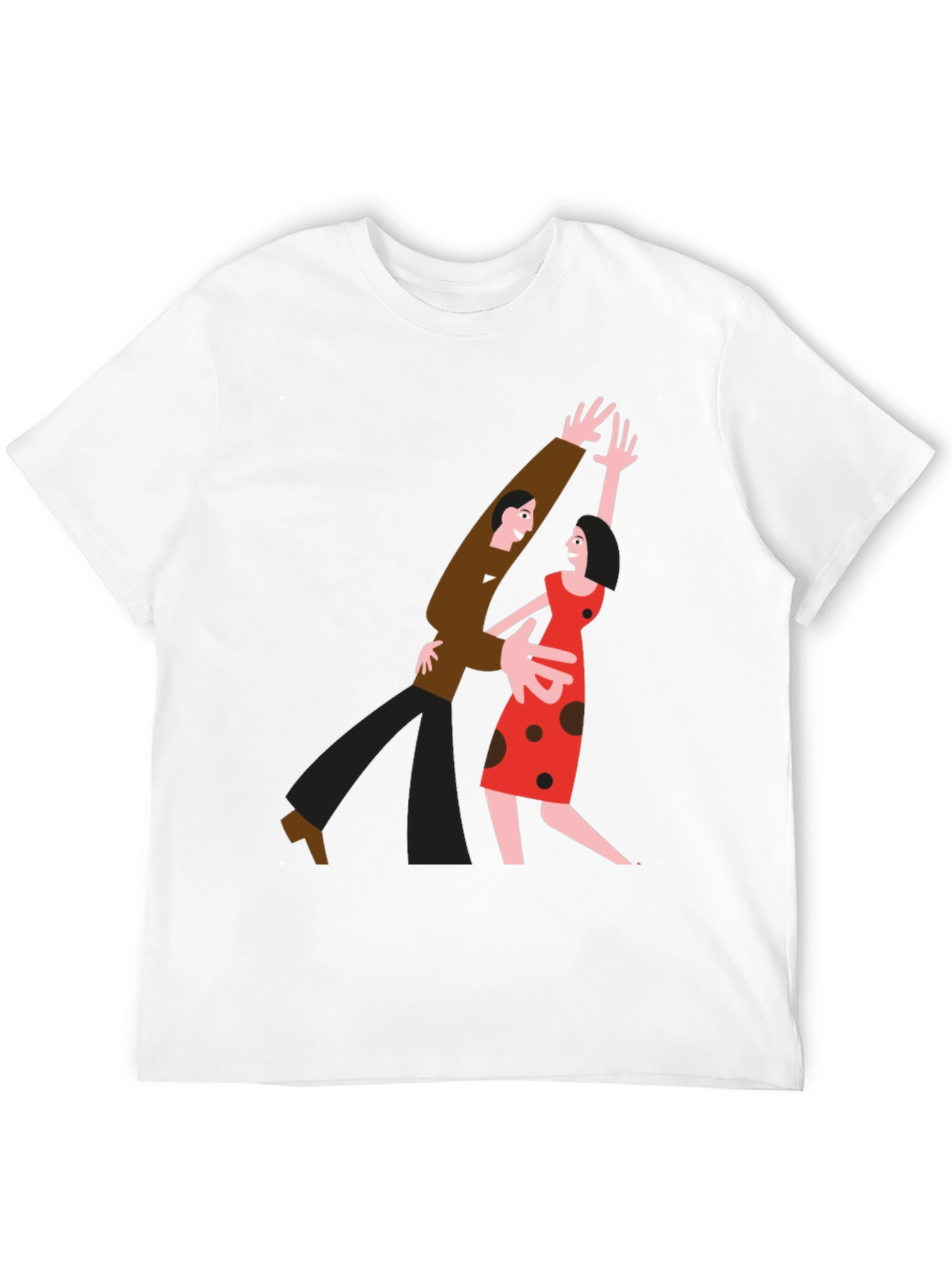 Retro Dance Couple Graphic Tee - Classic Style