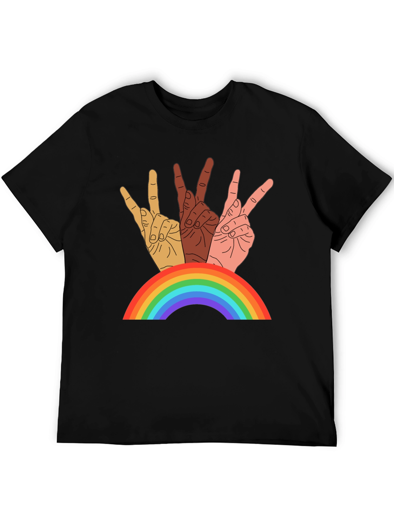 Diversity Peace Sign Rainbow T-Shirt