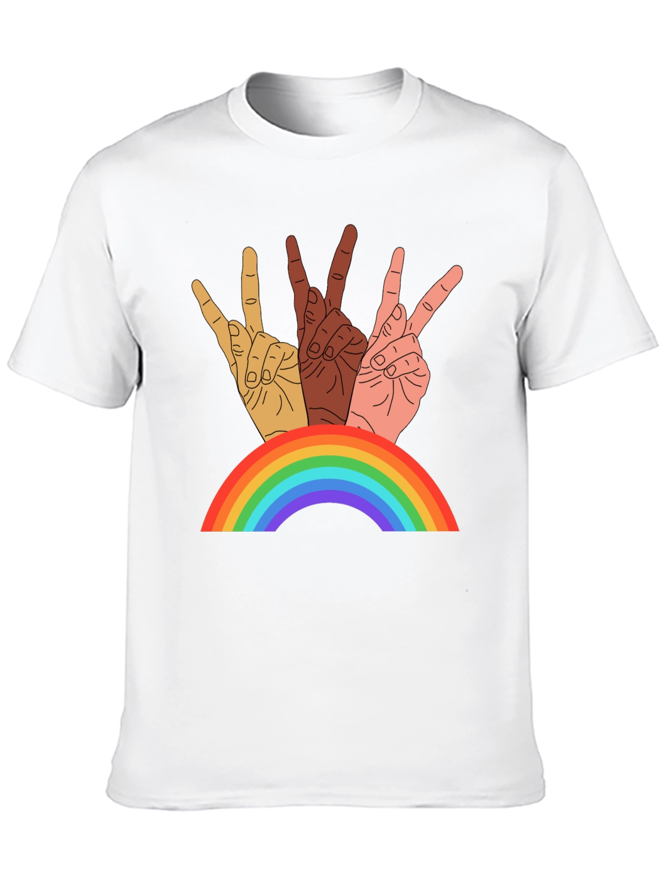 Diversity Peace Sign Rainbow T-Shirt
