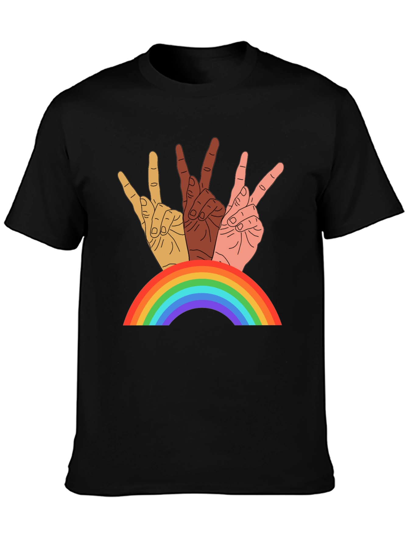 Diversity Peace Sign Rainbow T-Shirt