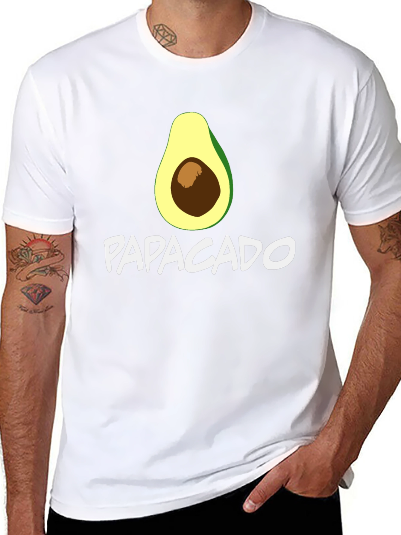 Papacado Graphic T-Shirt - Funny Avocado Dad Tee