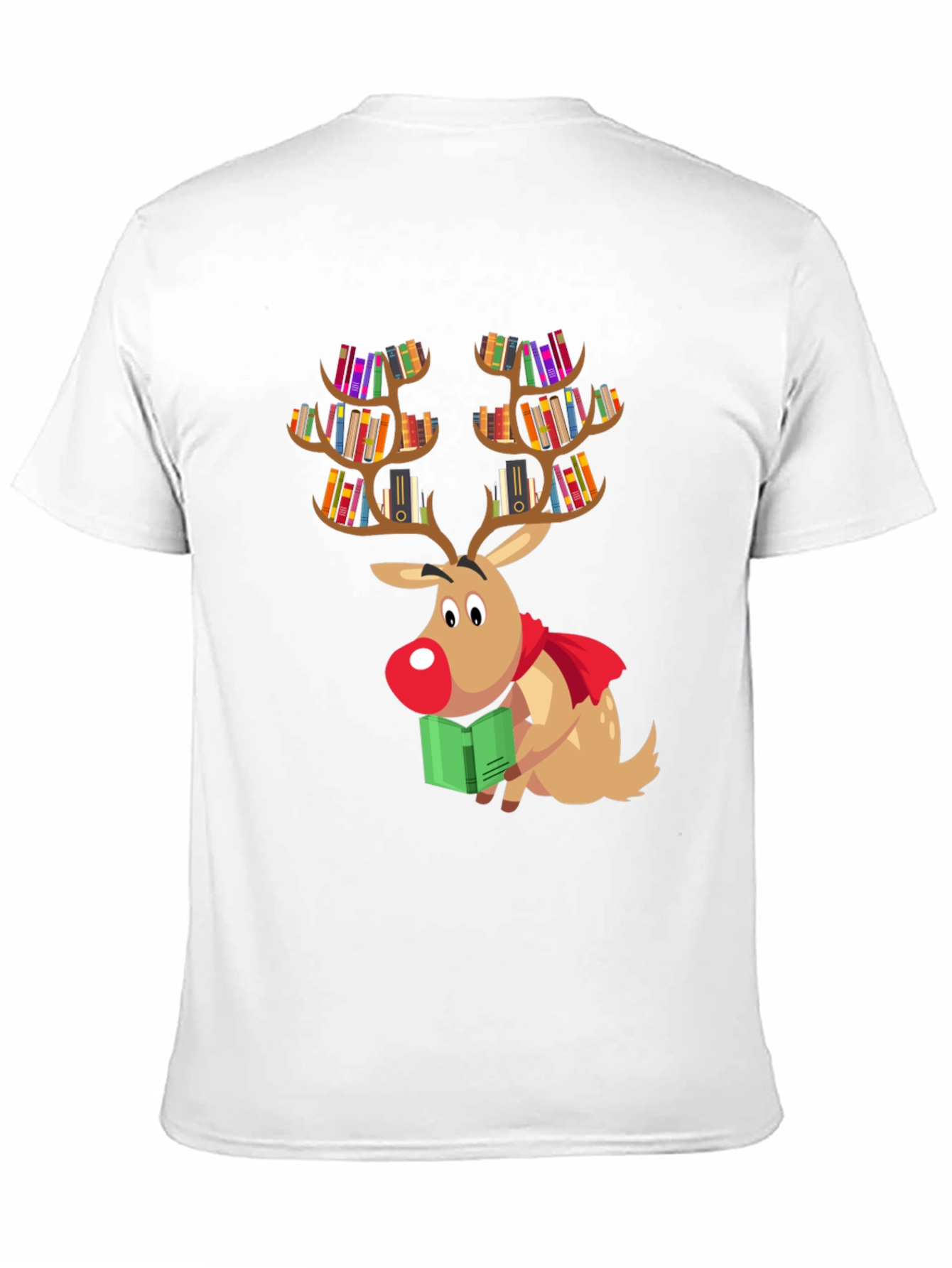Bookish Reindeer Christmas T-Shirt