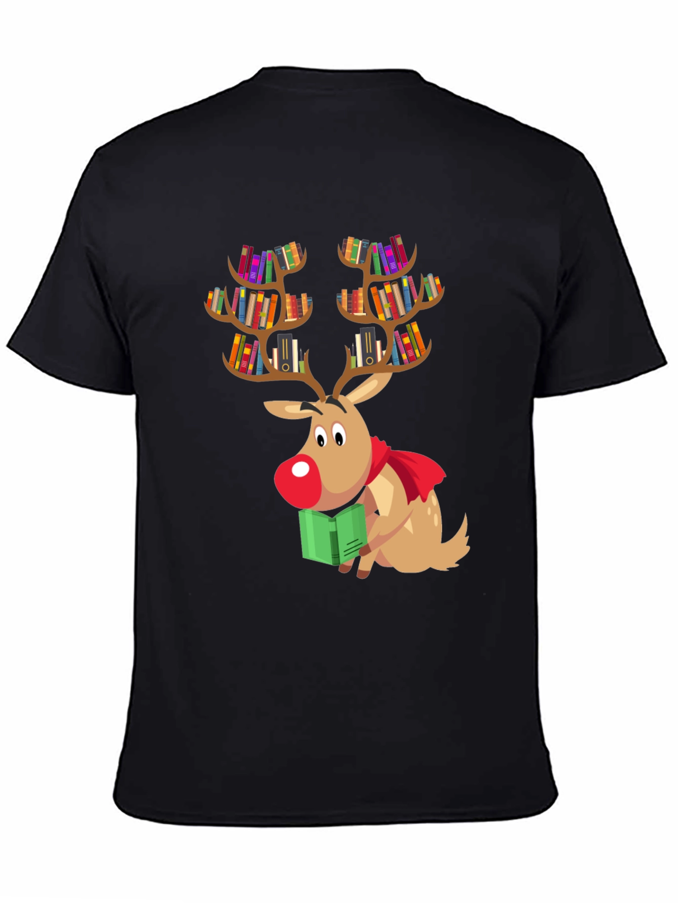 Bookish Reindeer Christmas T-Shirt