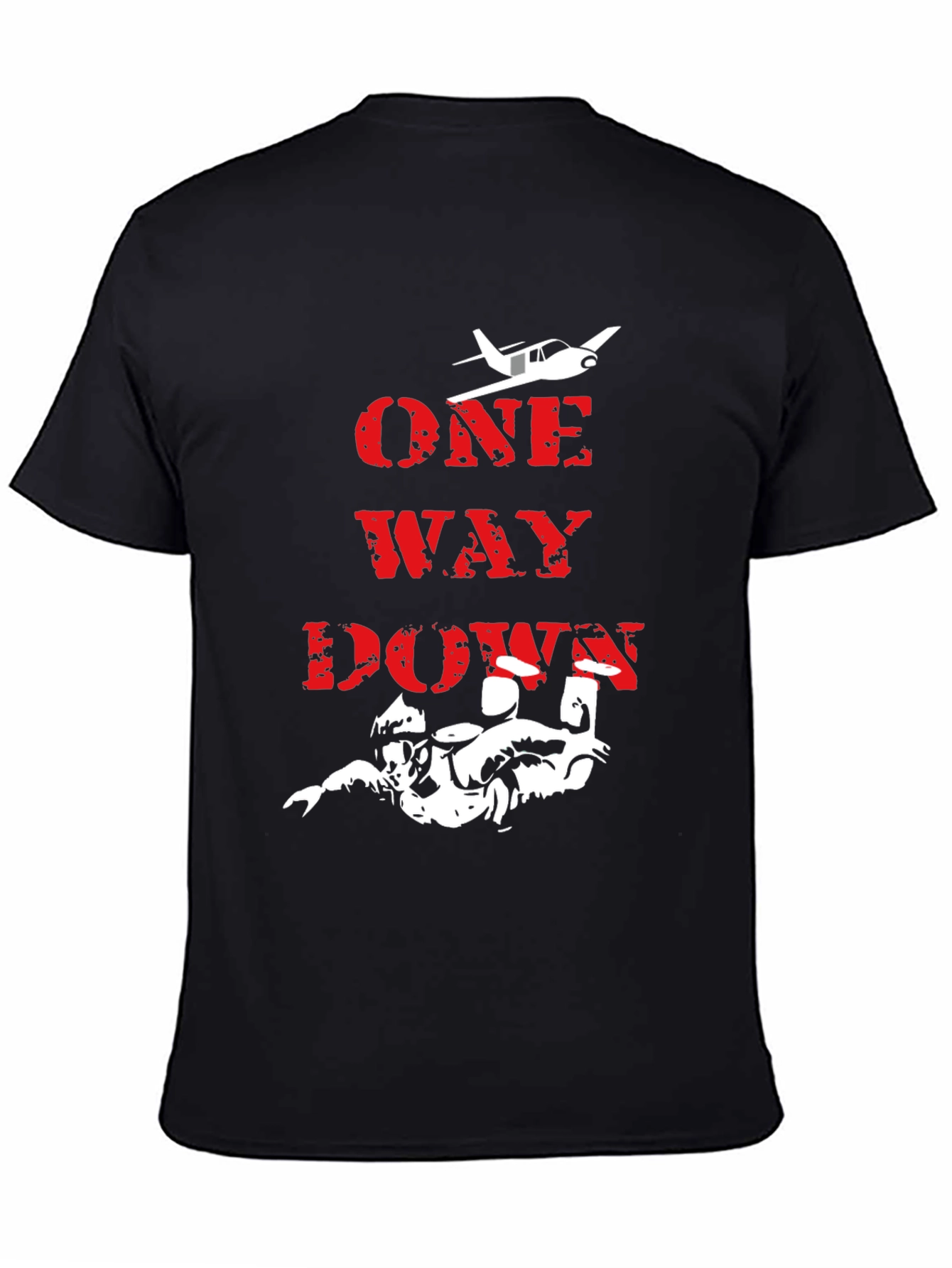 One Way Down Skydiving T-Shirt