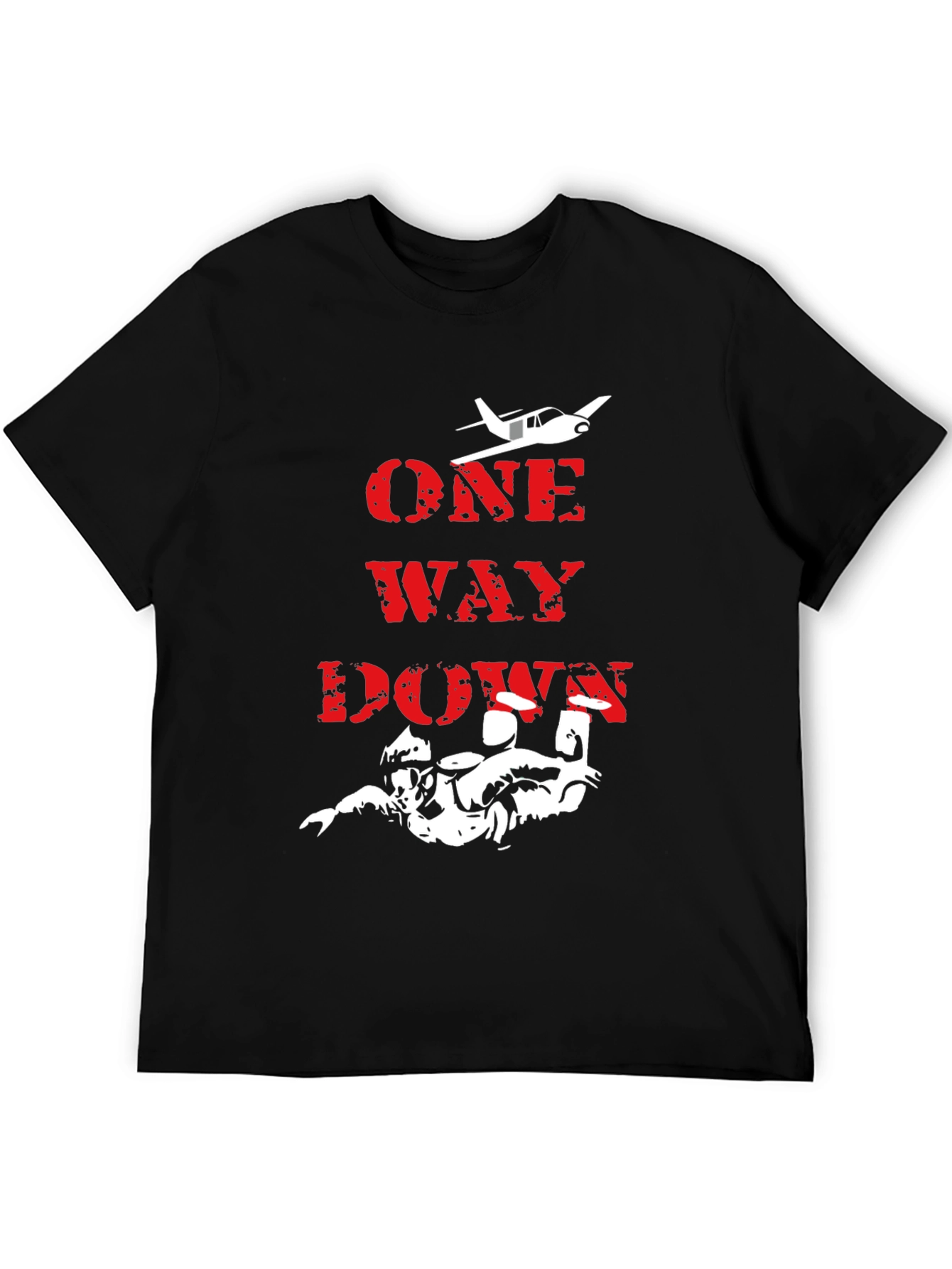 One Way Down Skydiving T-Shirt