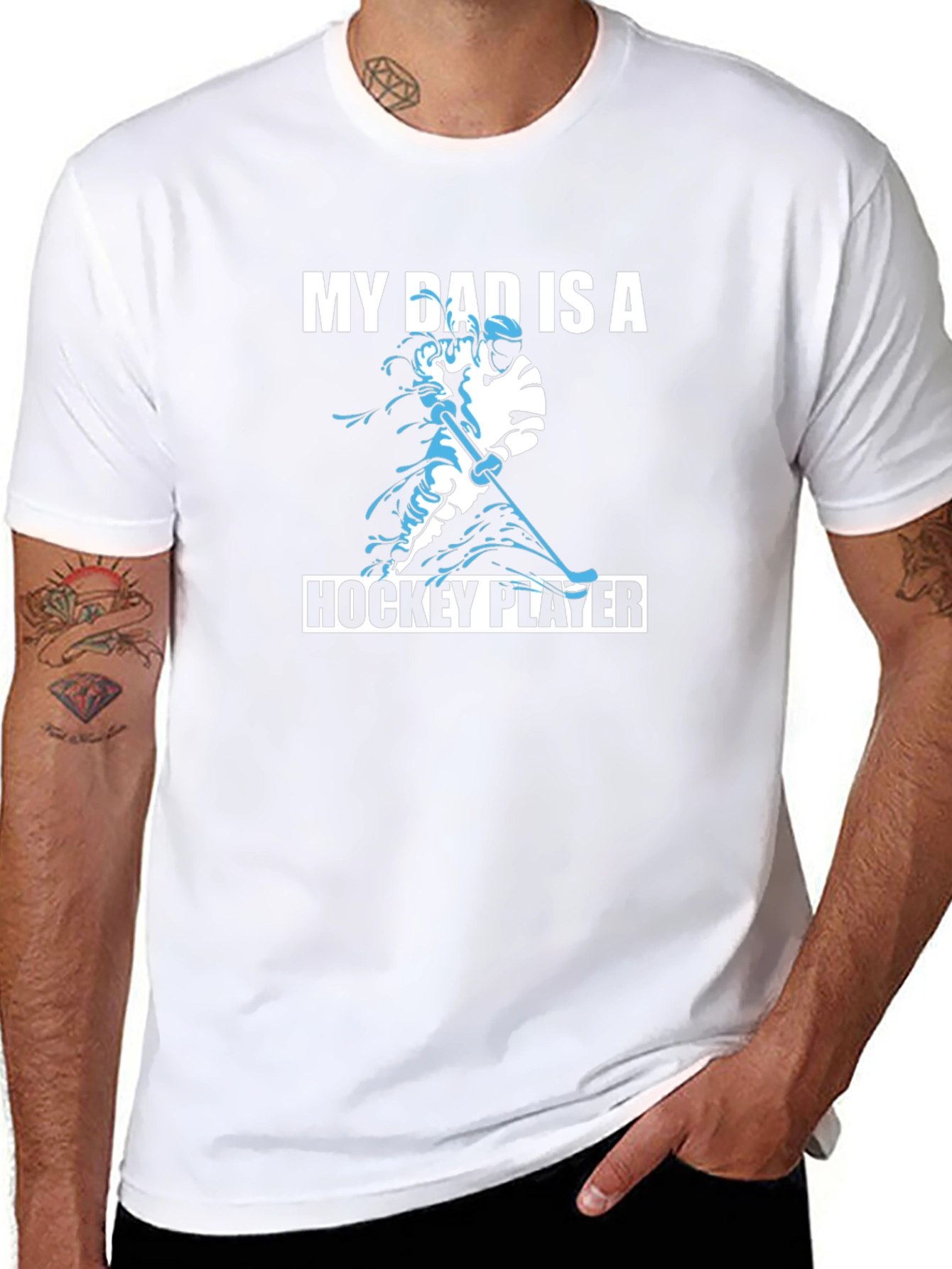 My Dad is a Hockey Player Black T-Shirt