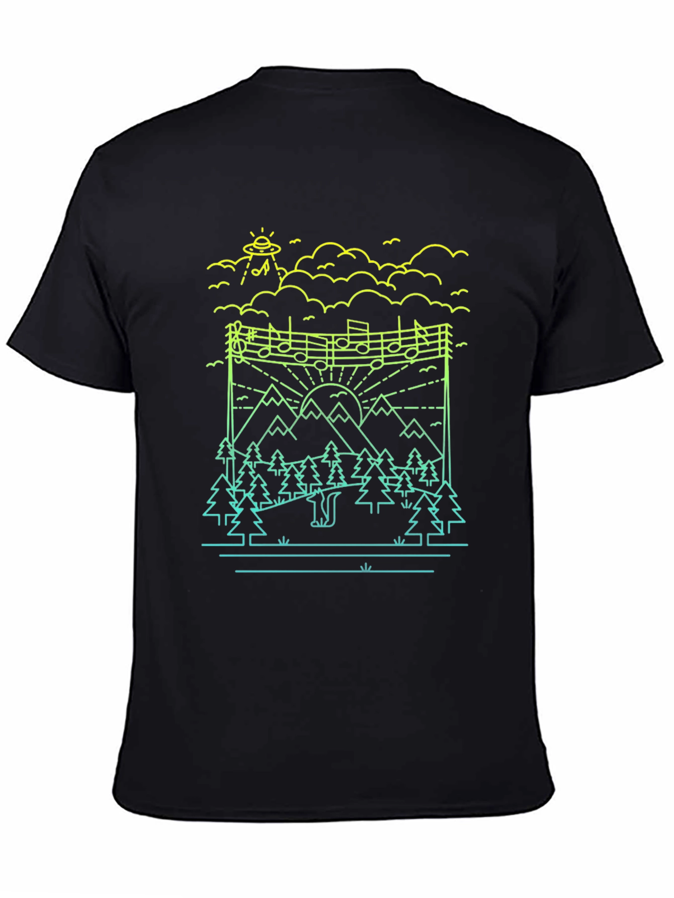 Nature Alien Abduction Music T-Shirt