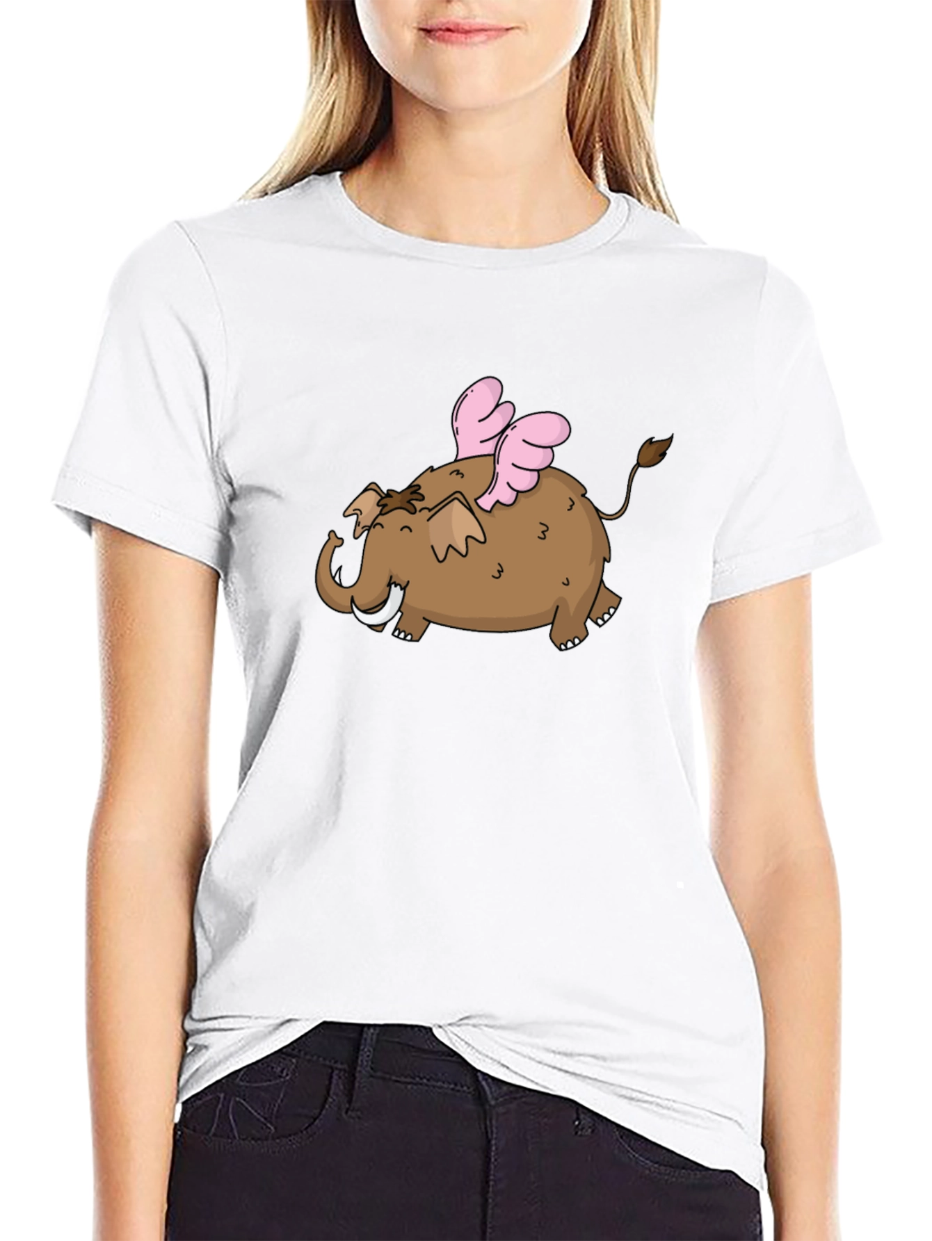 Flying Elephant T-Shirt - Black Cotton Tee