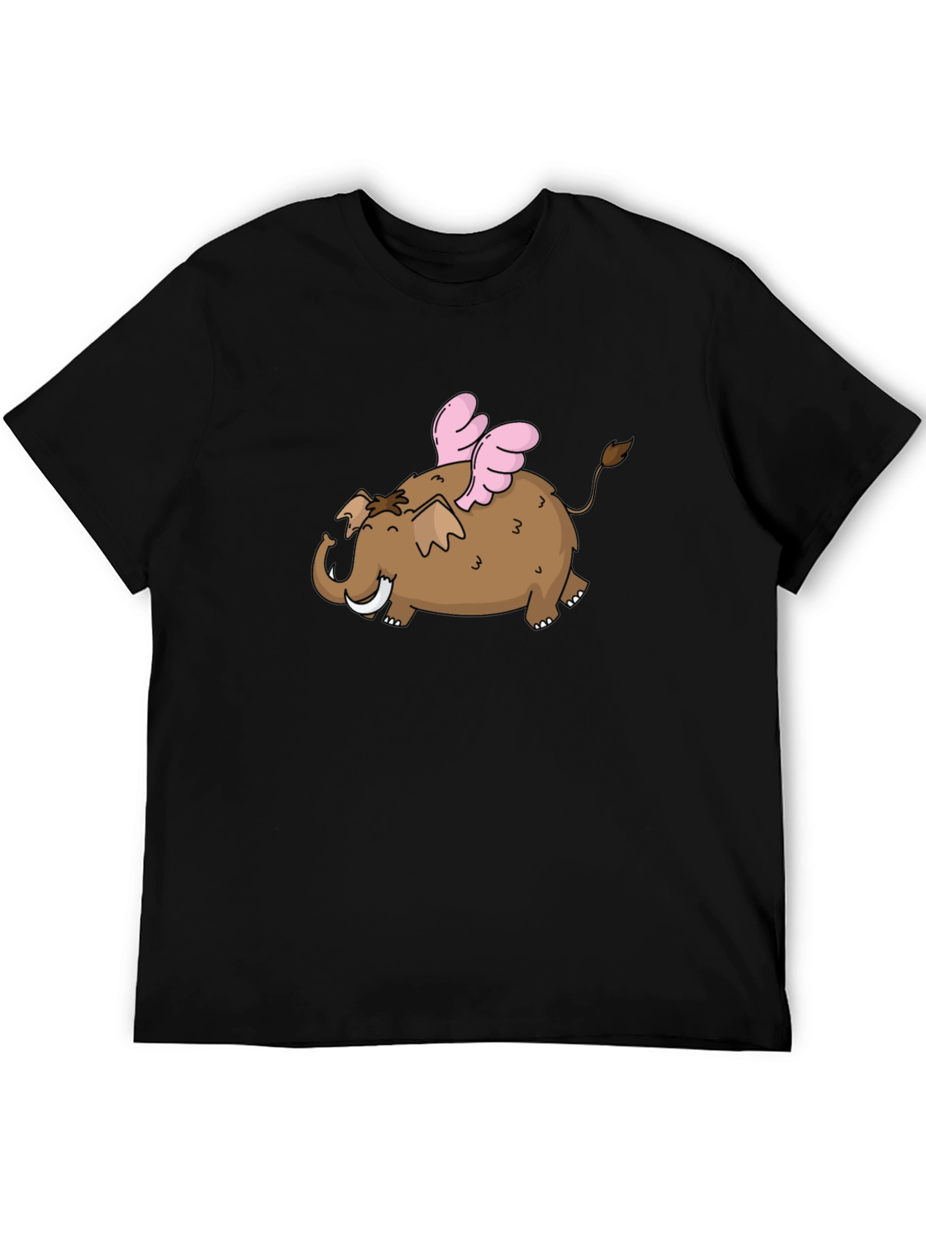 Flying Elephant T-Shirt - Black Cotton Tee
