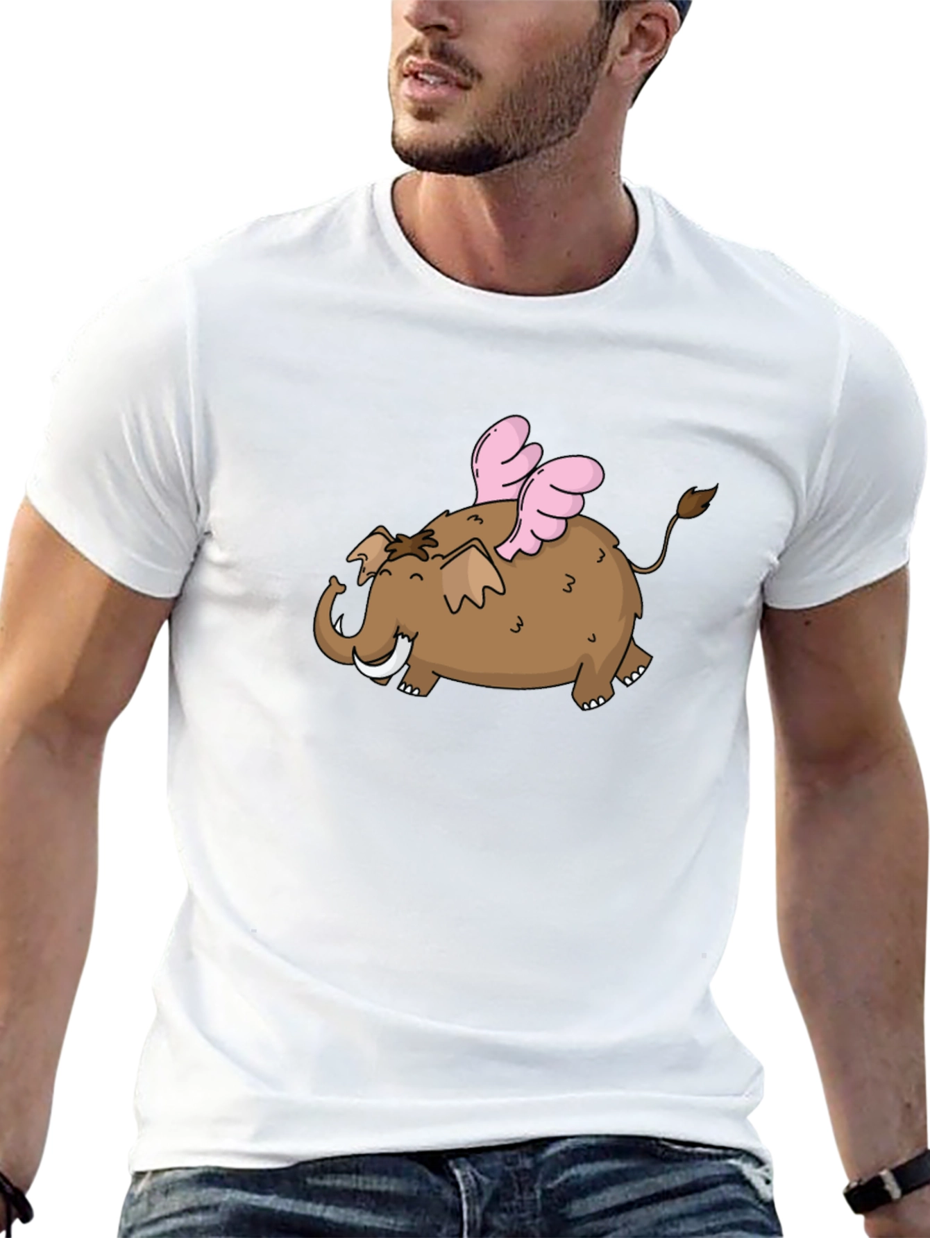 Flying Elephant T-Shirt - Black Cotton Tee