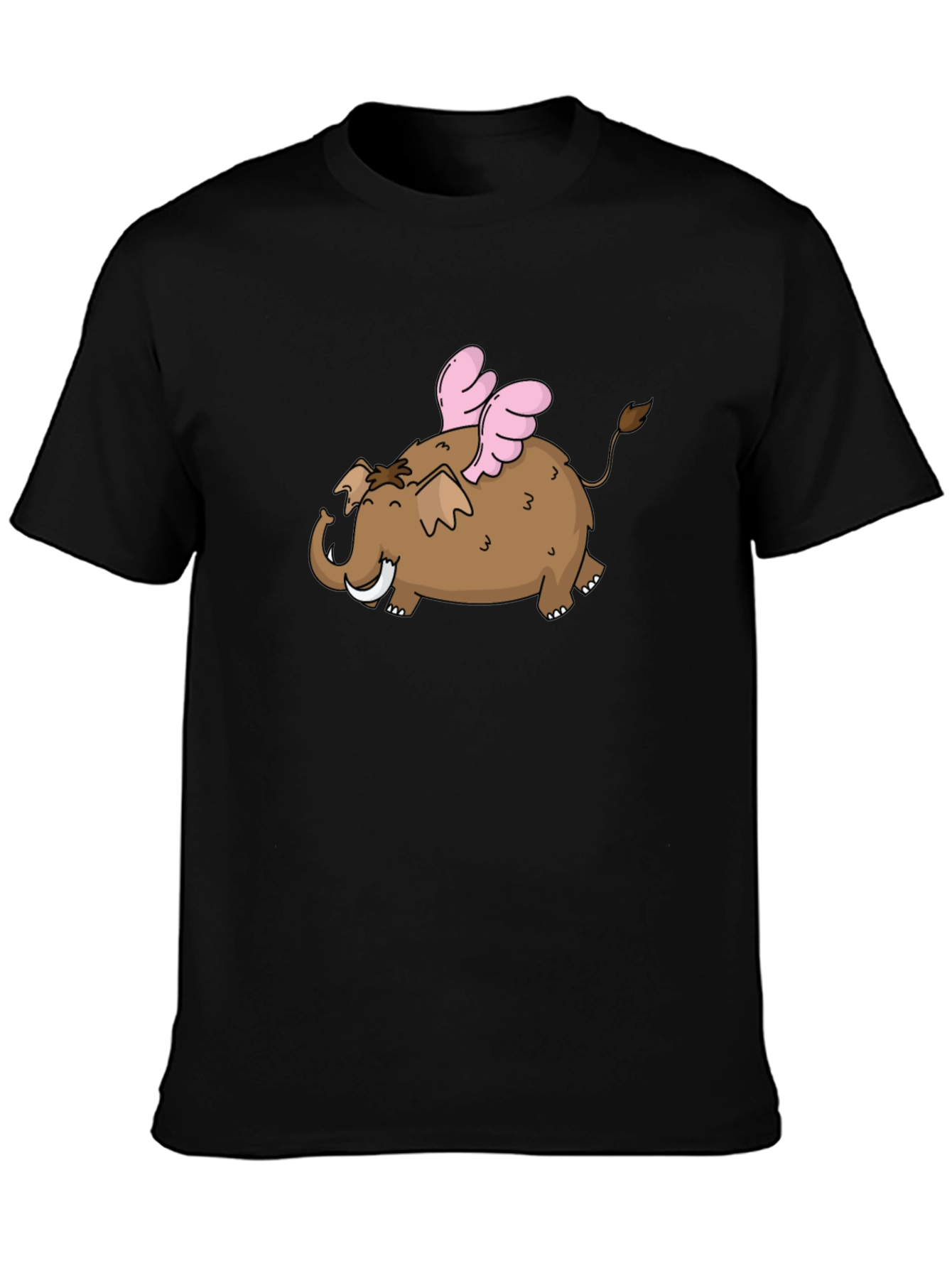 Flying Elephant T-Shirt - Black Cotton Tee