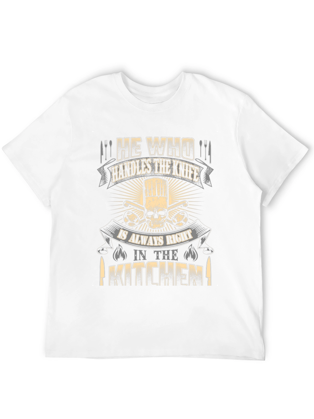 Chef Skull T-Shirt - He Who Handles the Knife