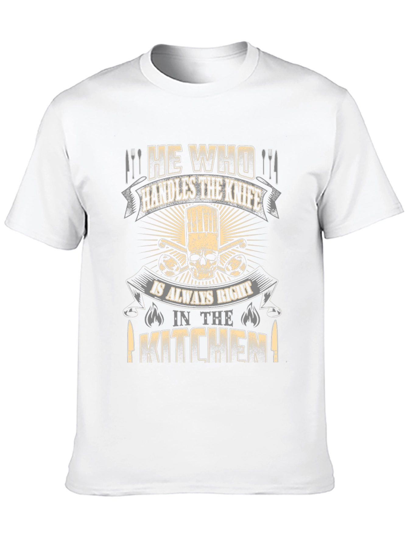 Chef Skull T-Shirt - He Who Handles the Knife