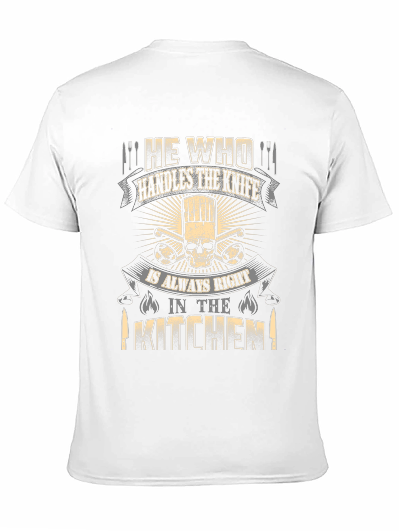 Chef Skull T-Shirt - He Who Handles the Knife