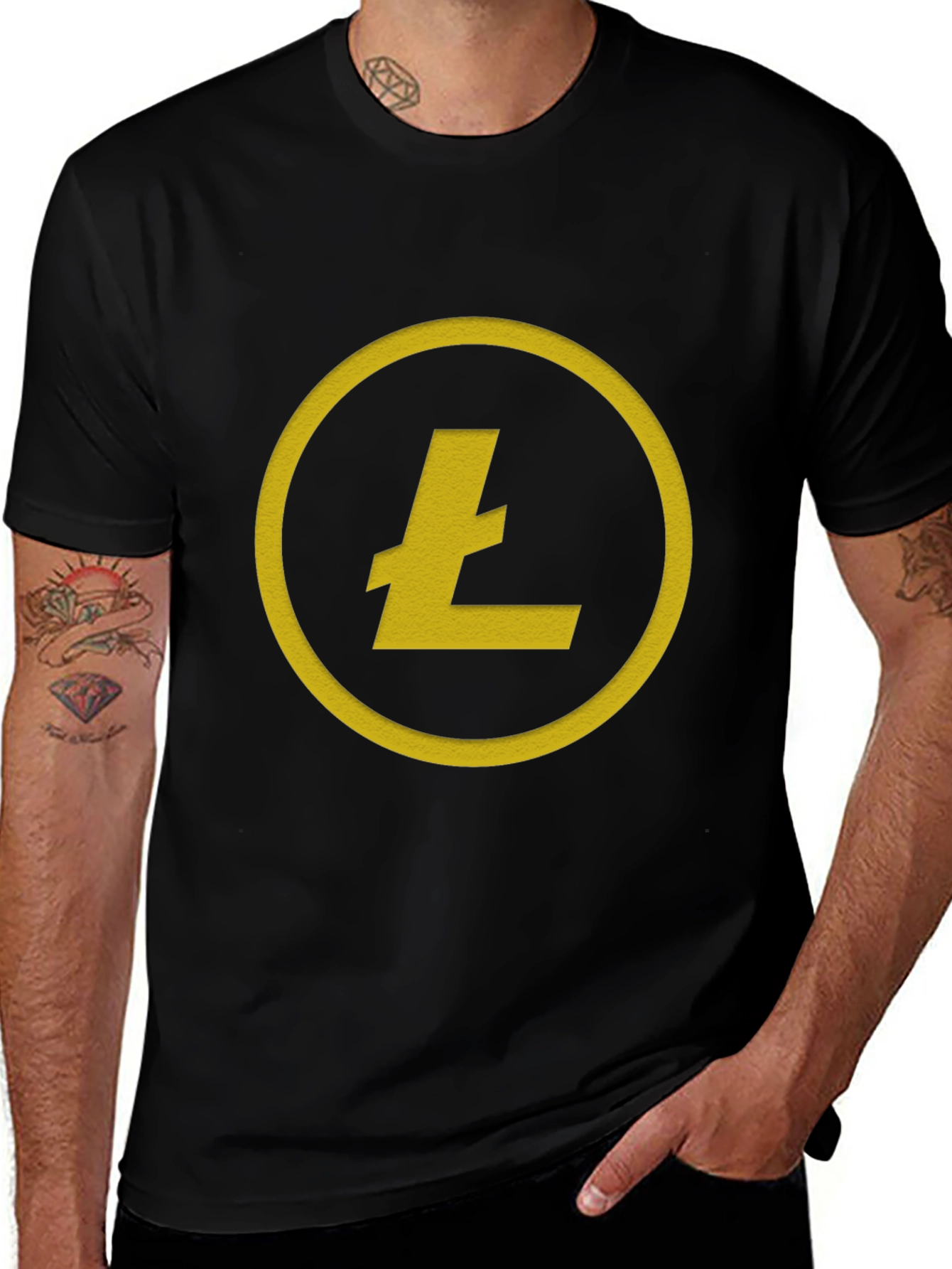 Litecoin Cryptocurrency T-Shirt - Black