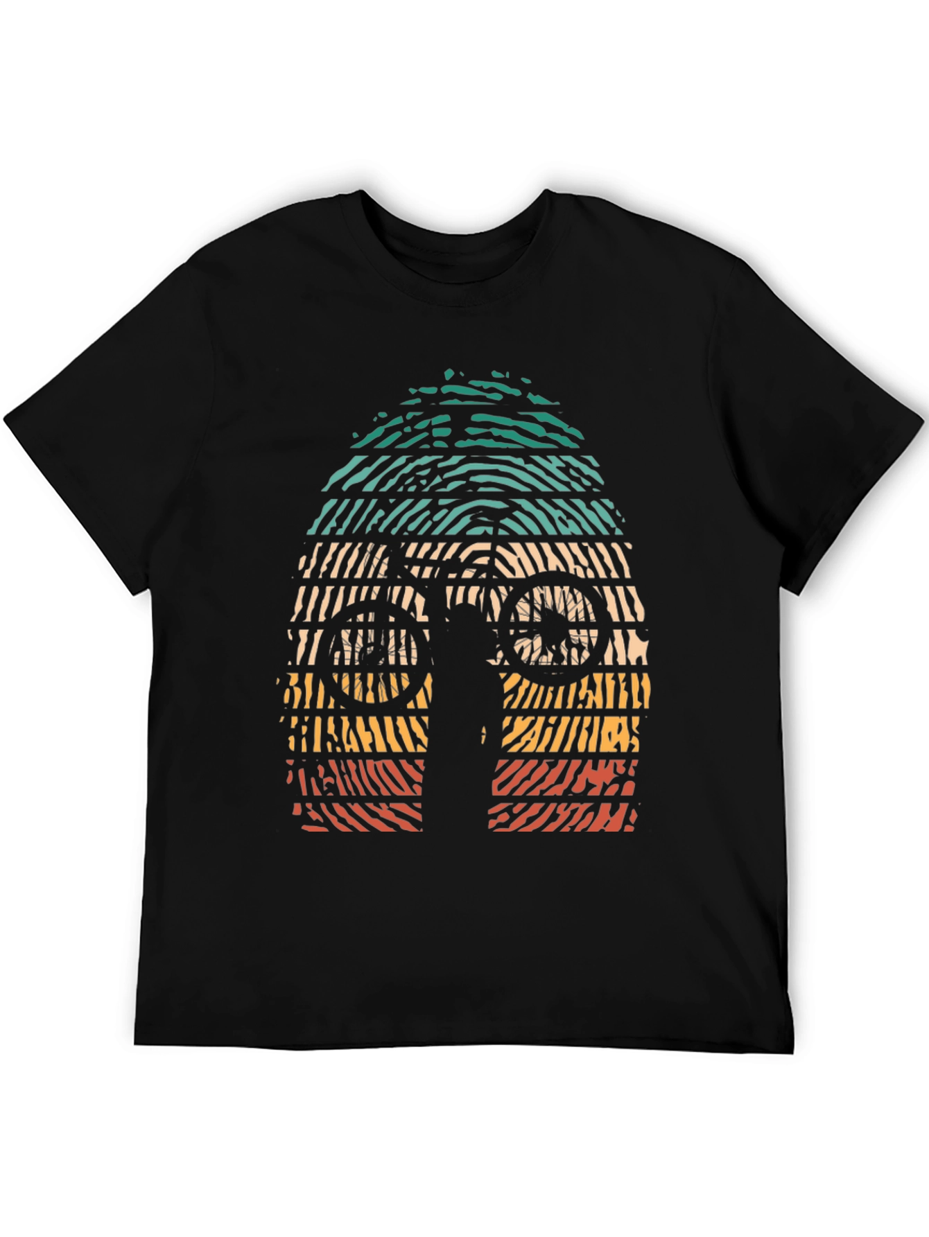 Retro Mountain Biker Graphic Tee - Black