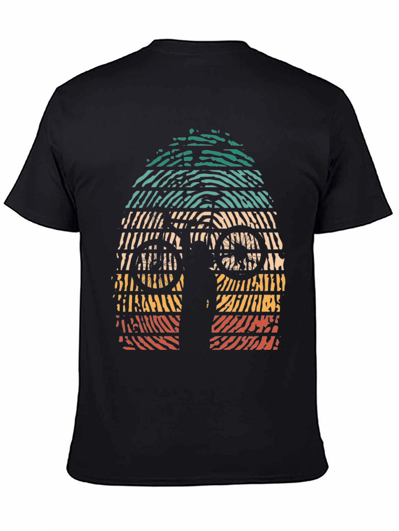Retro Mountain Biker Graphic Tee - Black