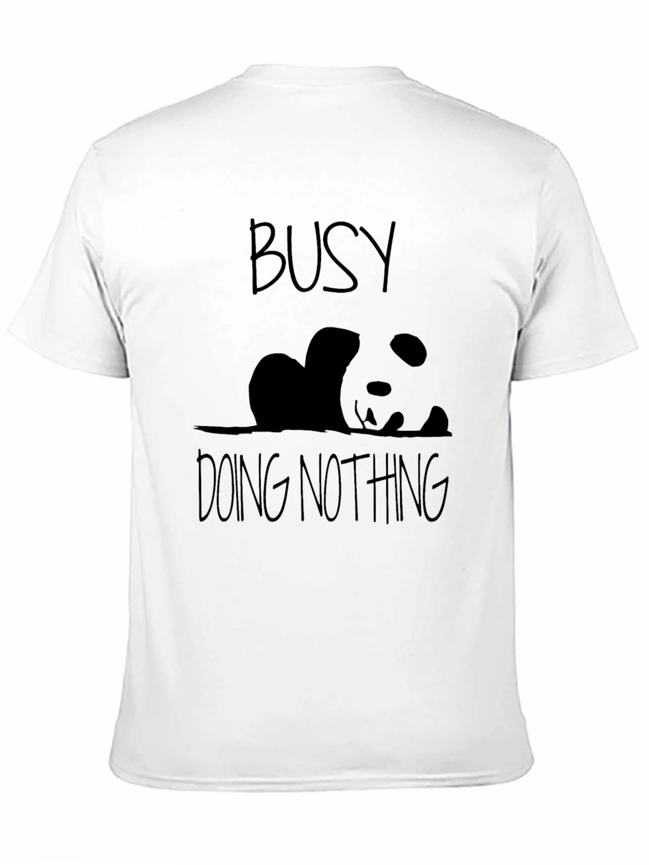 Busy Doing Nothing Panda Black T-Shirt