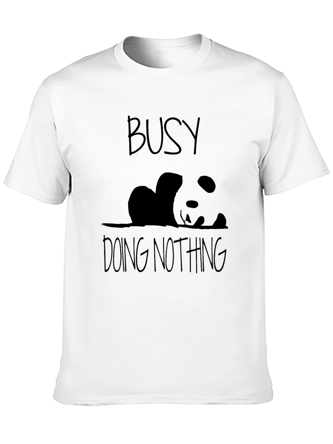 Busy Doing Nothing Panda Black T-Shirt