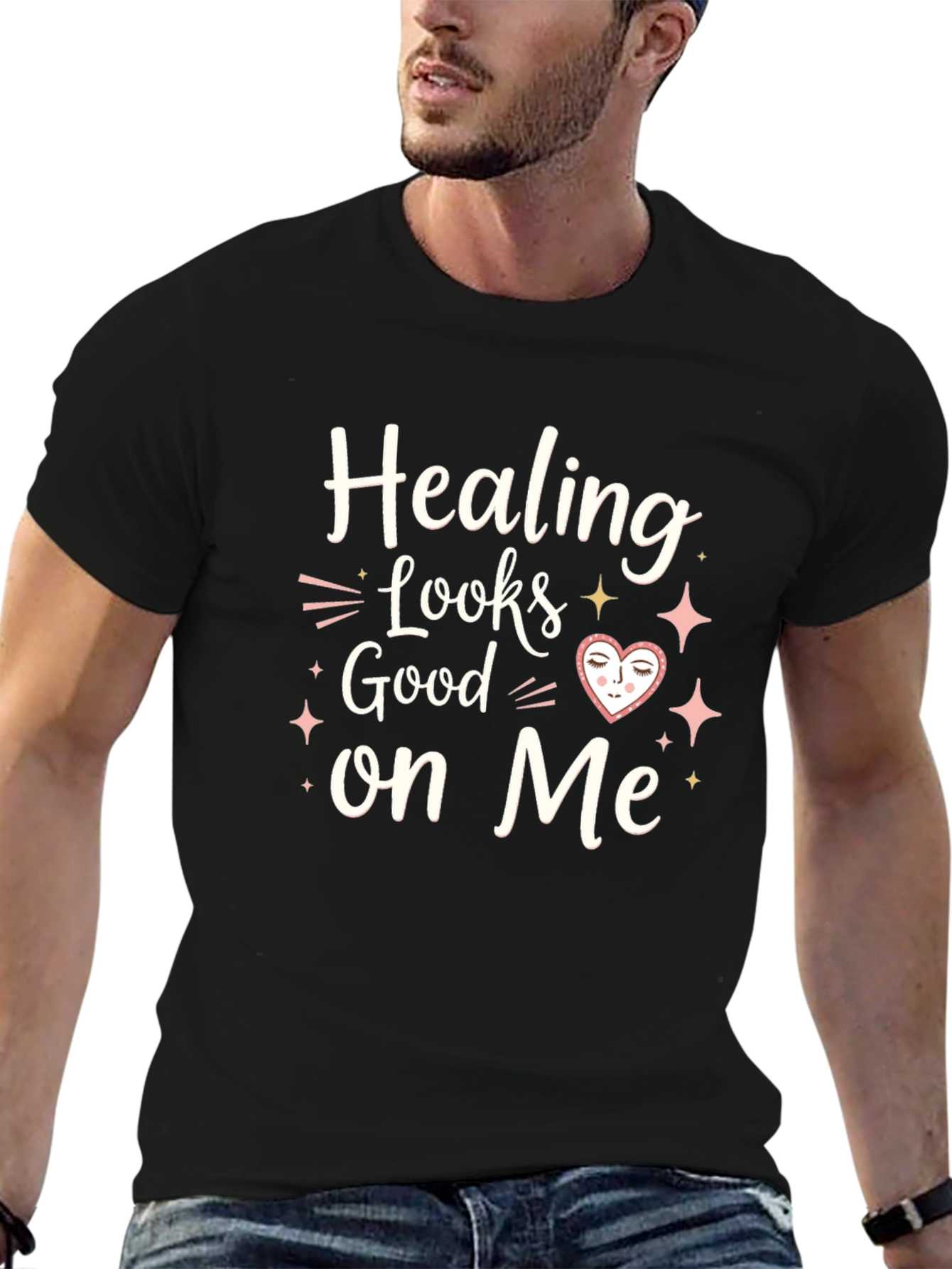 Healing Looks Good On Me Black T-Shirt