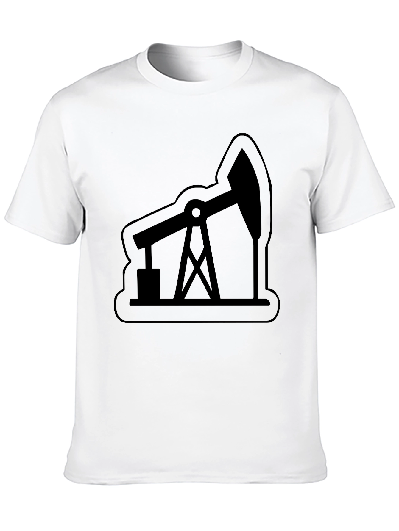 Oil Rig Graphic Tee - Modern Black T-Shirt