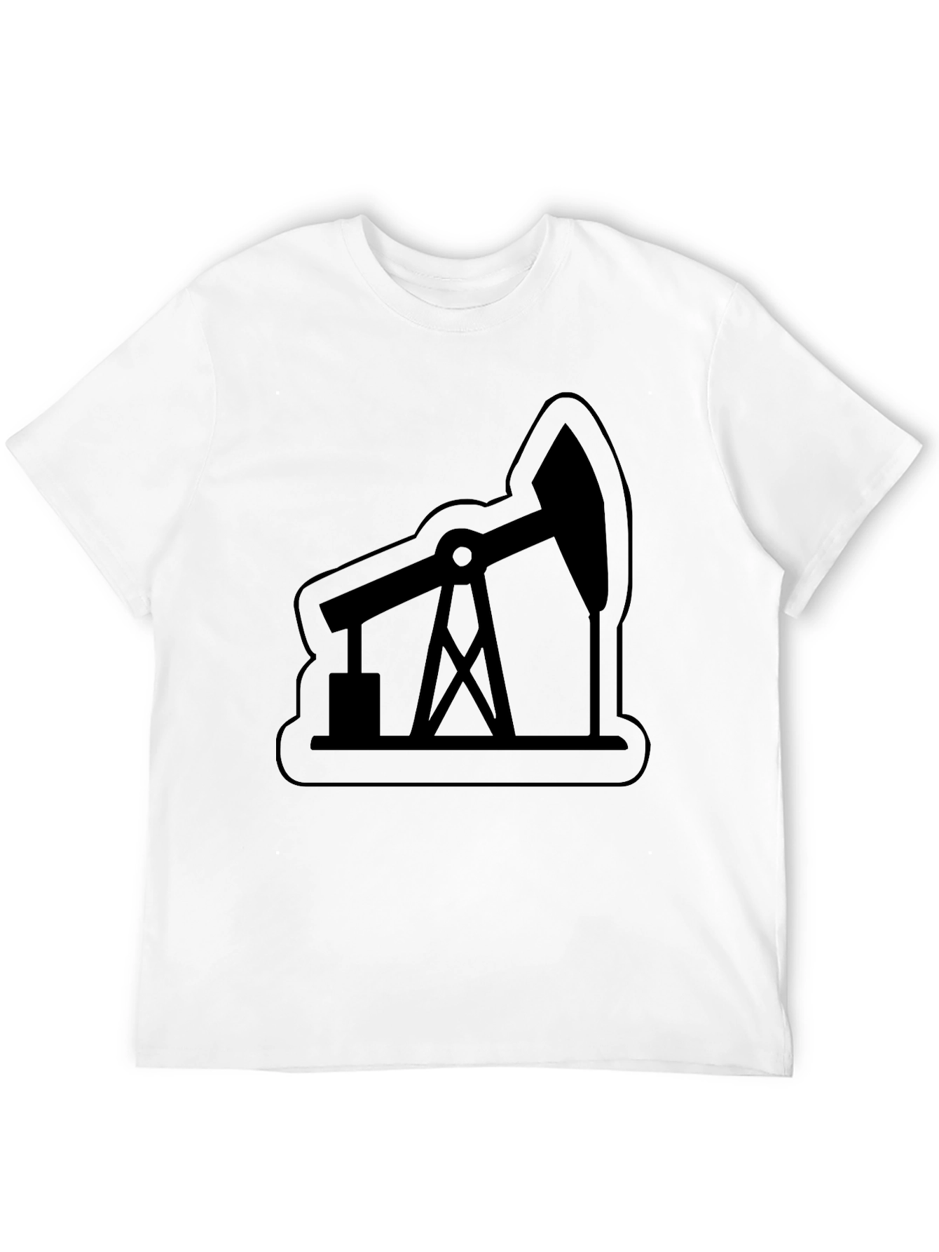 Oil Rig Graphic Tee - Modern Black T-Shirt