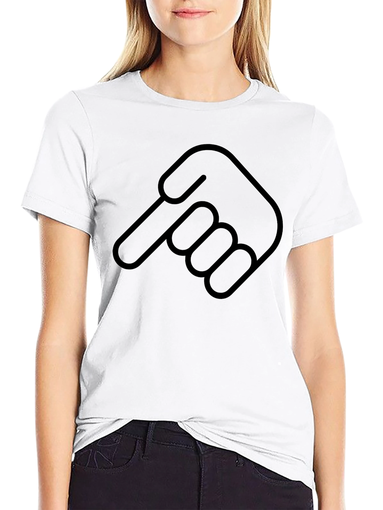 Pointing Finger Graphic Black T-Shirt