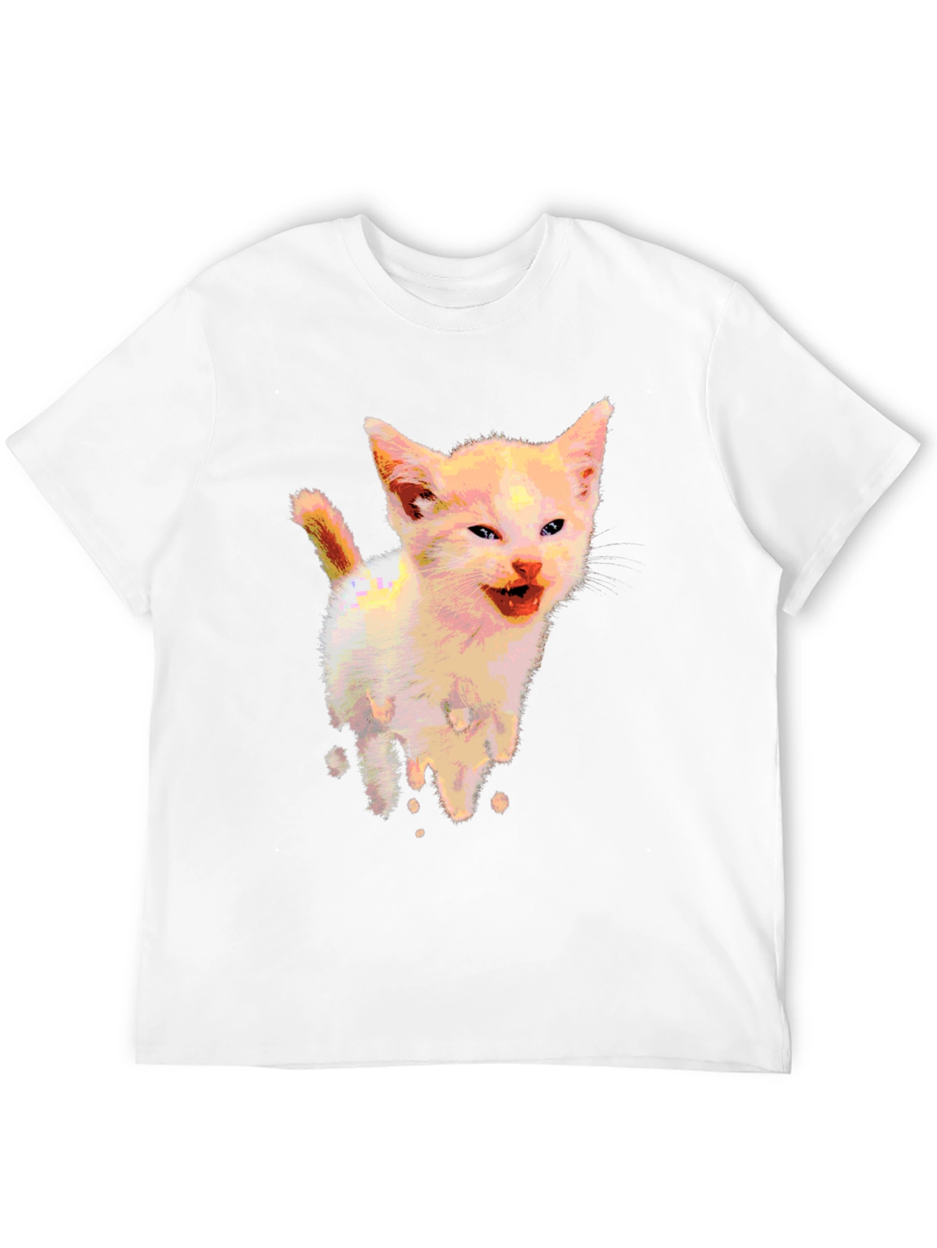 Funny Kitten Graphic Black T-Shirt