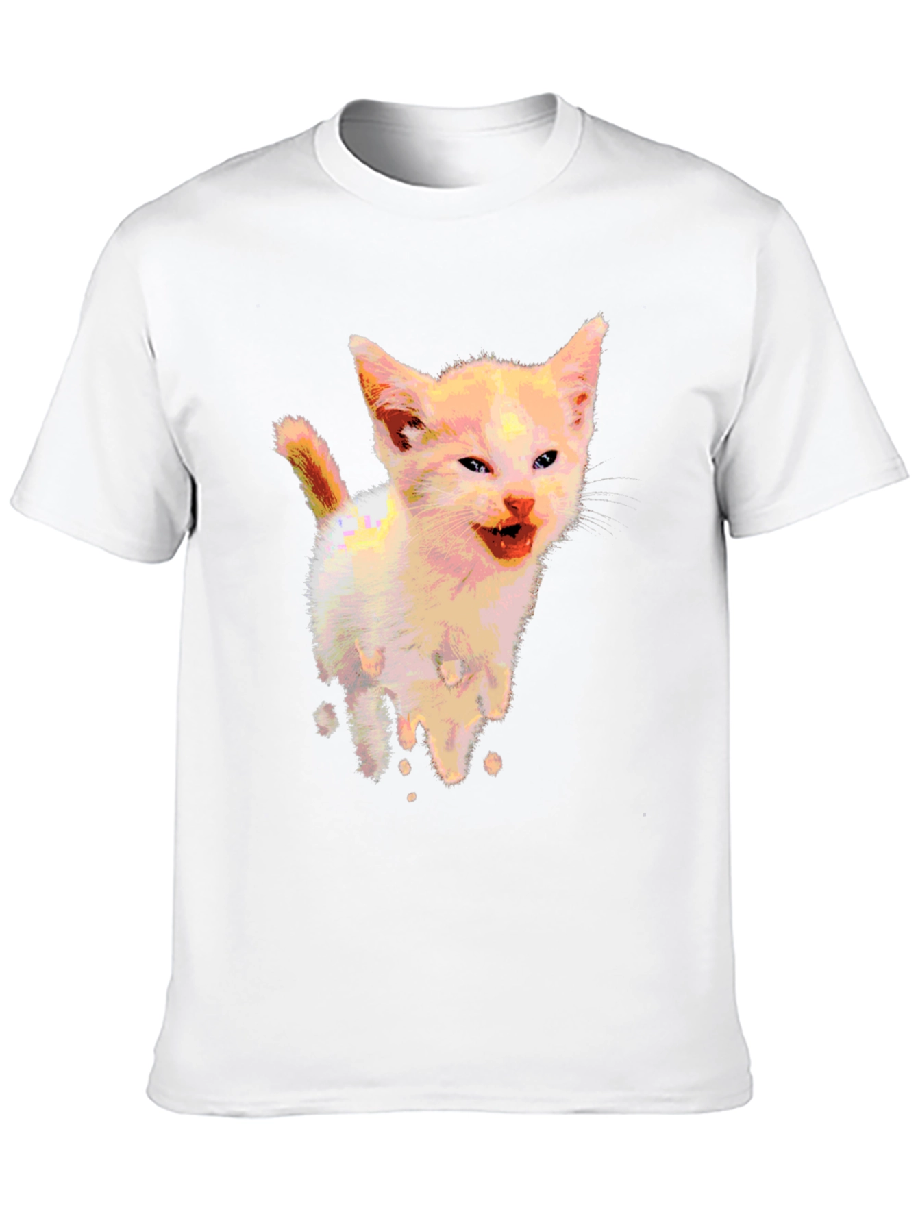 Funny Kitten Graphic Black T-Shirt