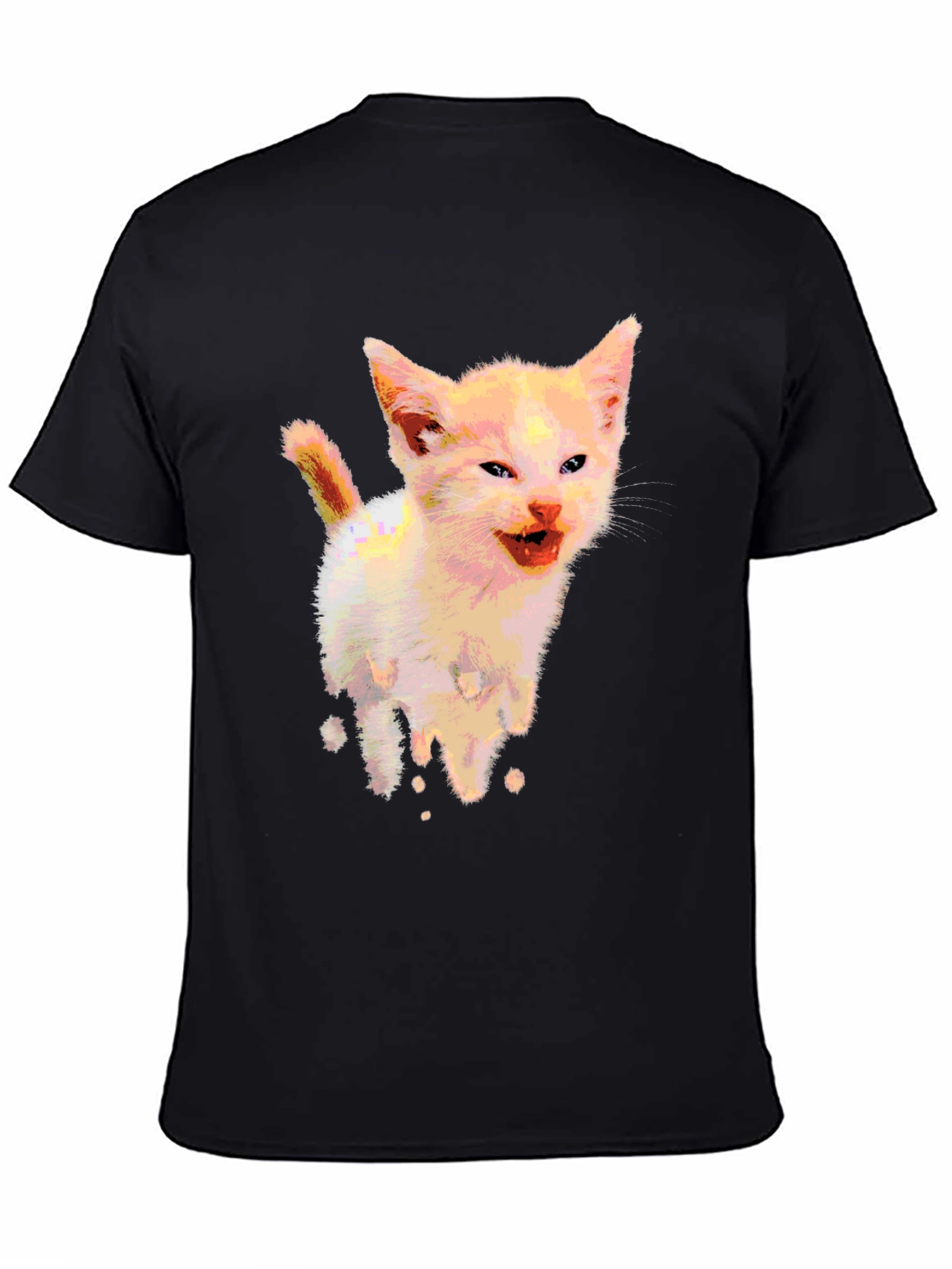 Funny Kitten Graphic Black T-Shirt