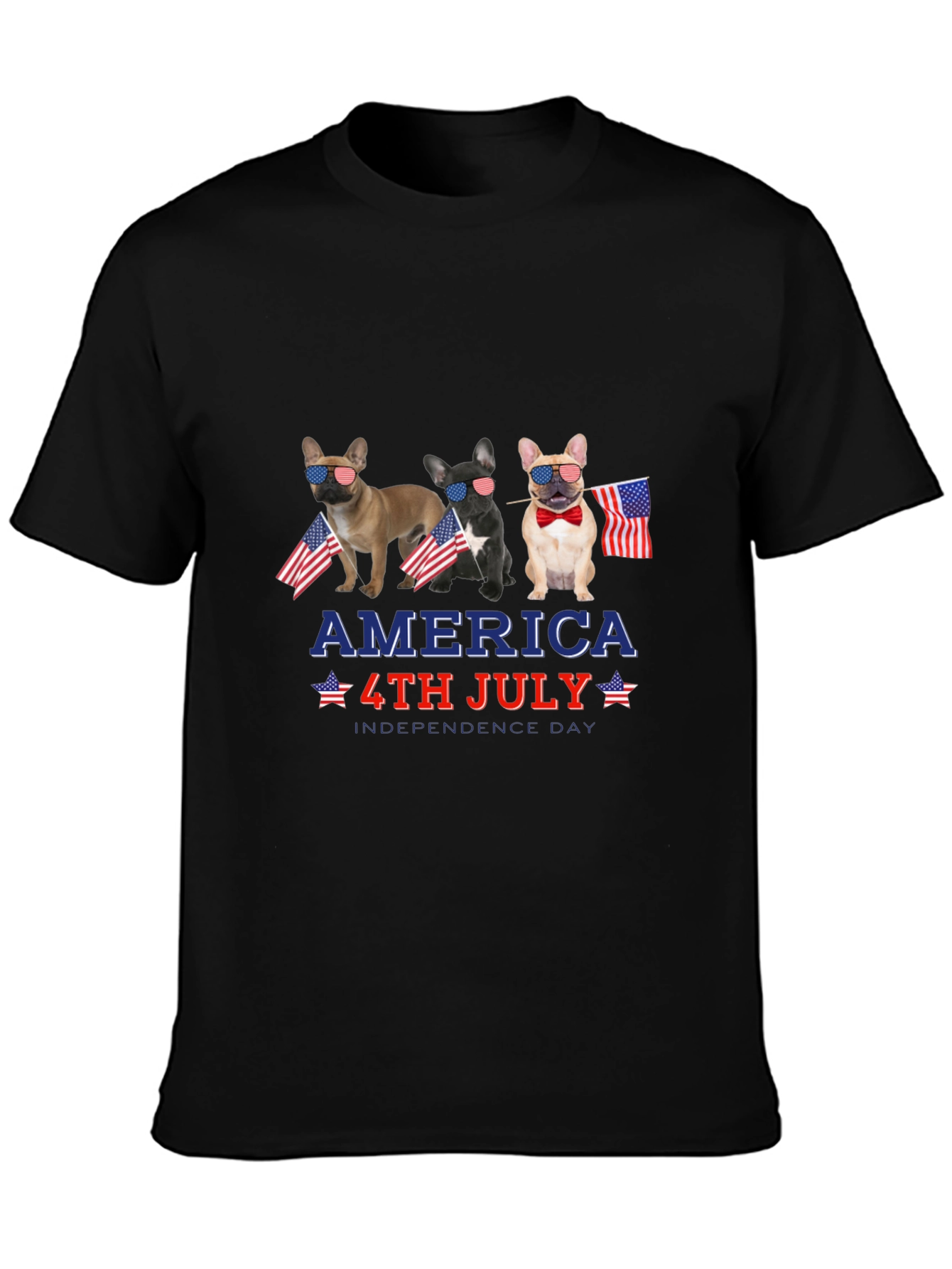 Patriotic Bulldog 4th of July Graphic Tee