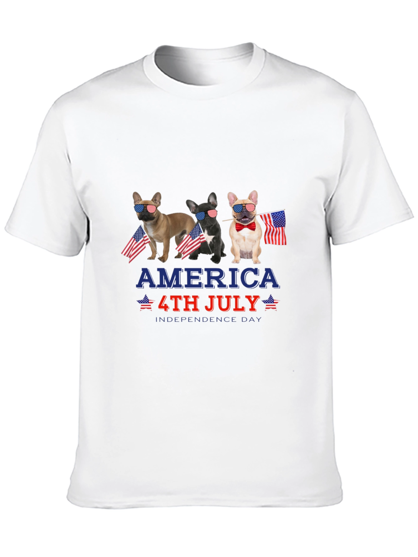 Patriotic Bulldog 4th of July Graphic Tee