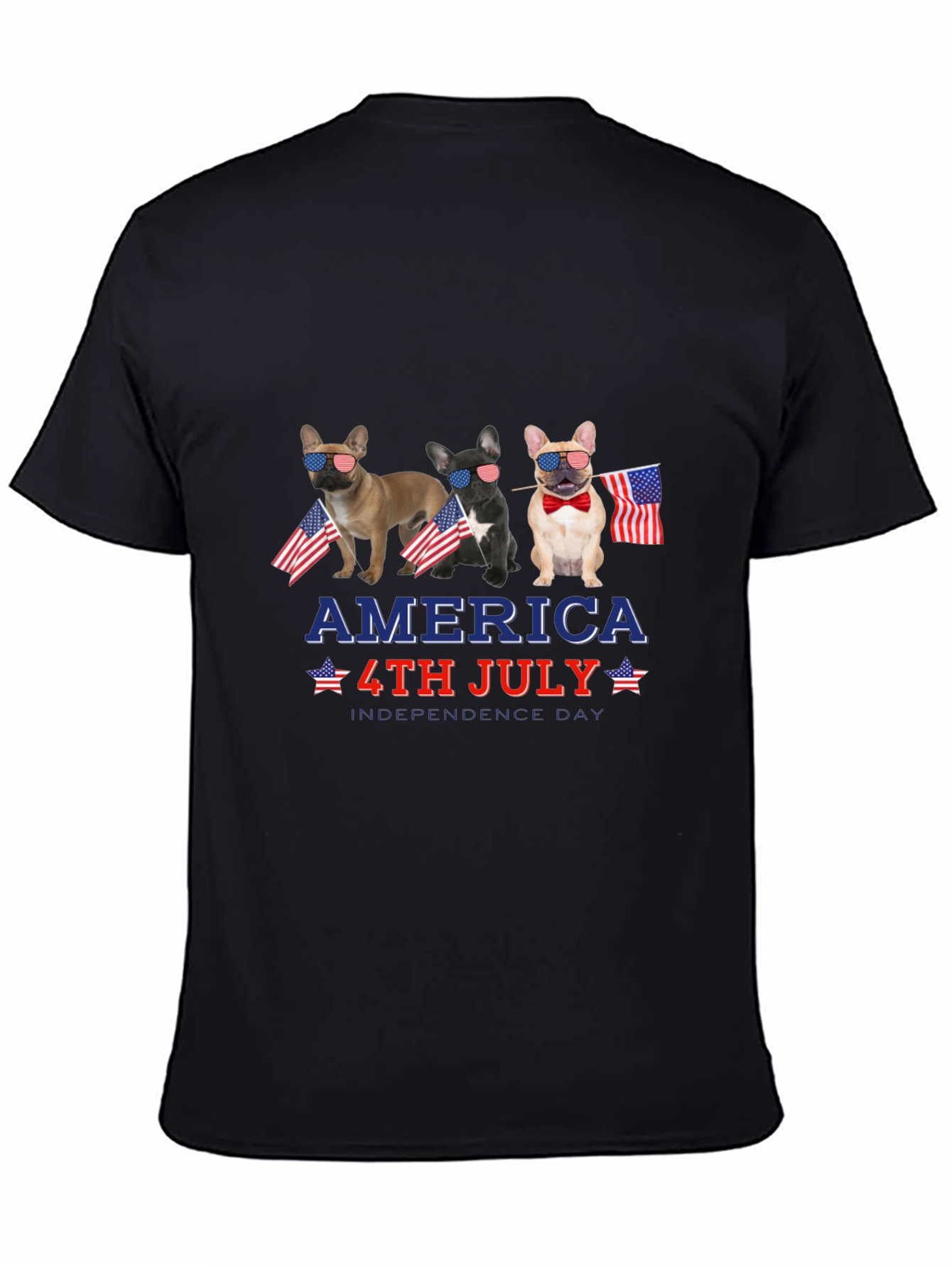 Patriotic Bulldog 4th of July Graphic Tee