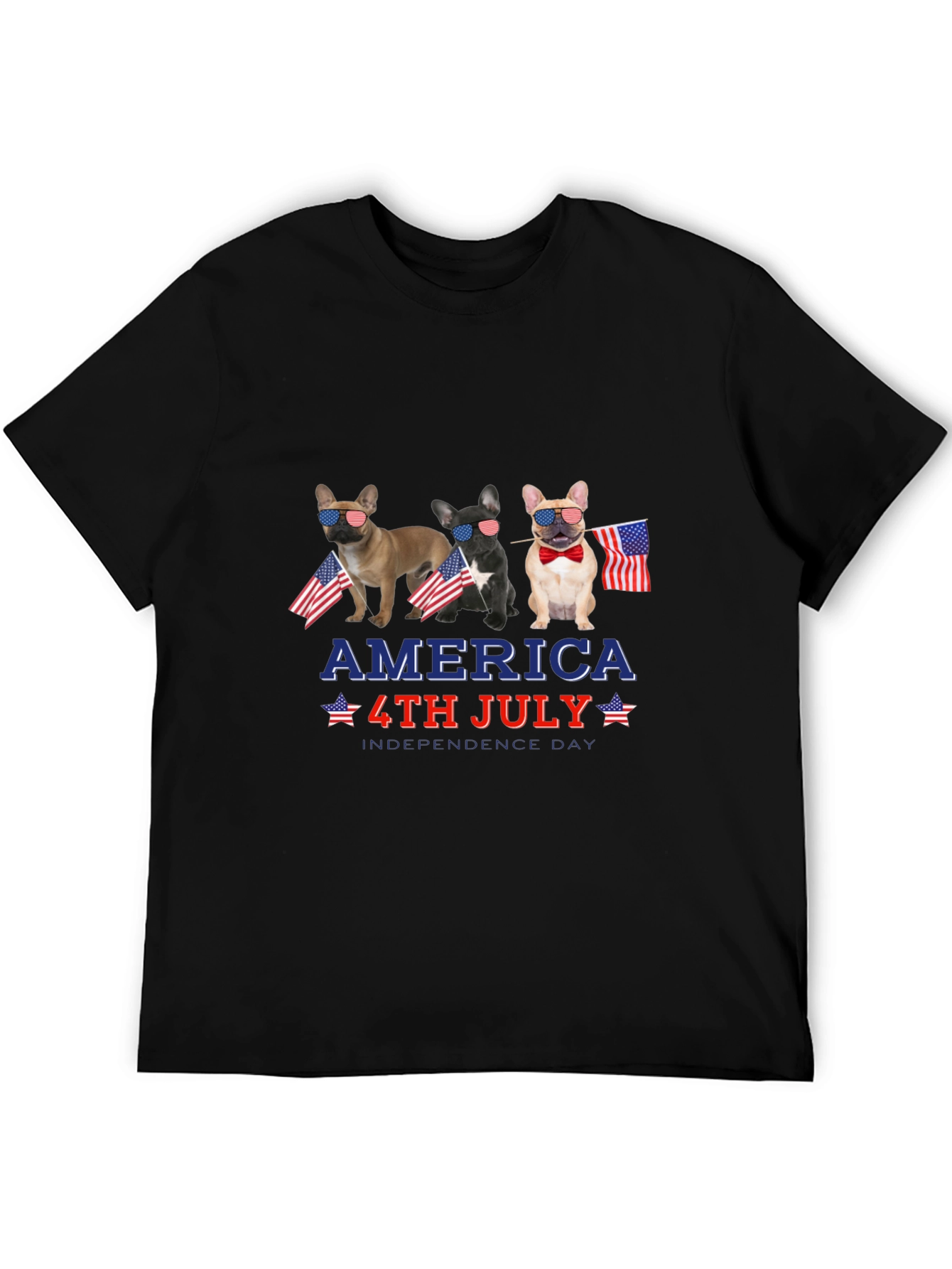 Patriotic Bulldog 4th of July Graphic Tee