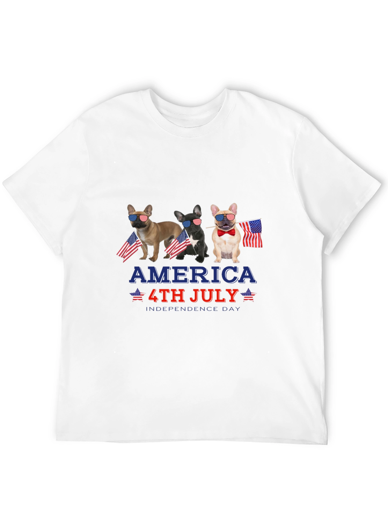 Patriotic Bulldog 4th of July Graphic Tee
