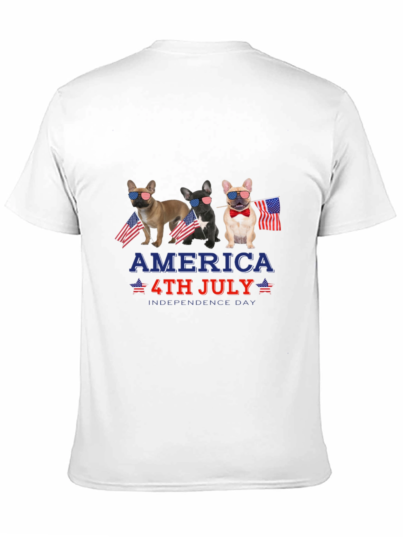Patriotic Bulldog 4th of July Graphic Tee