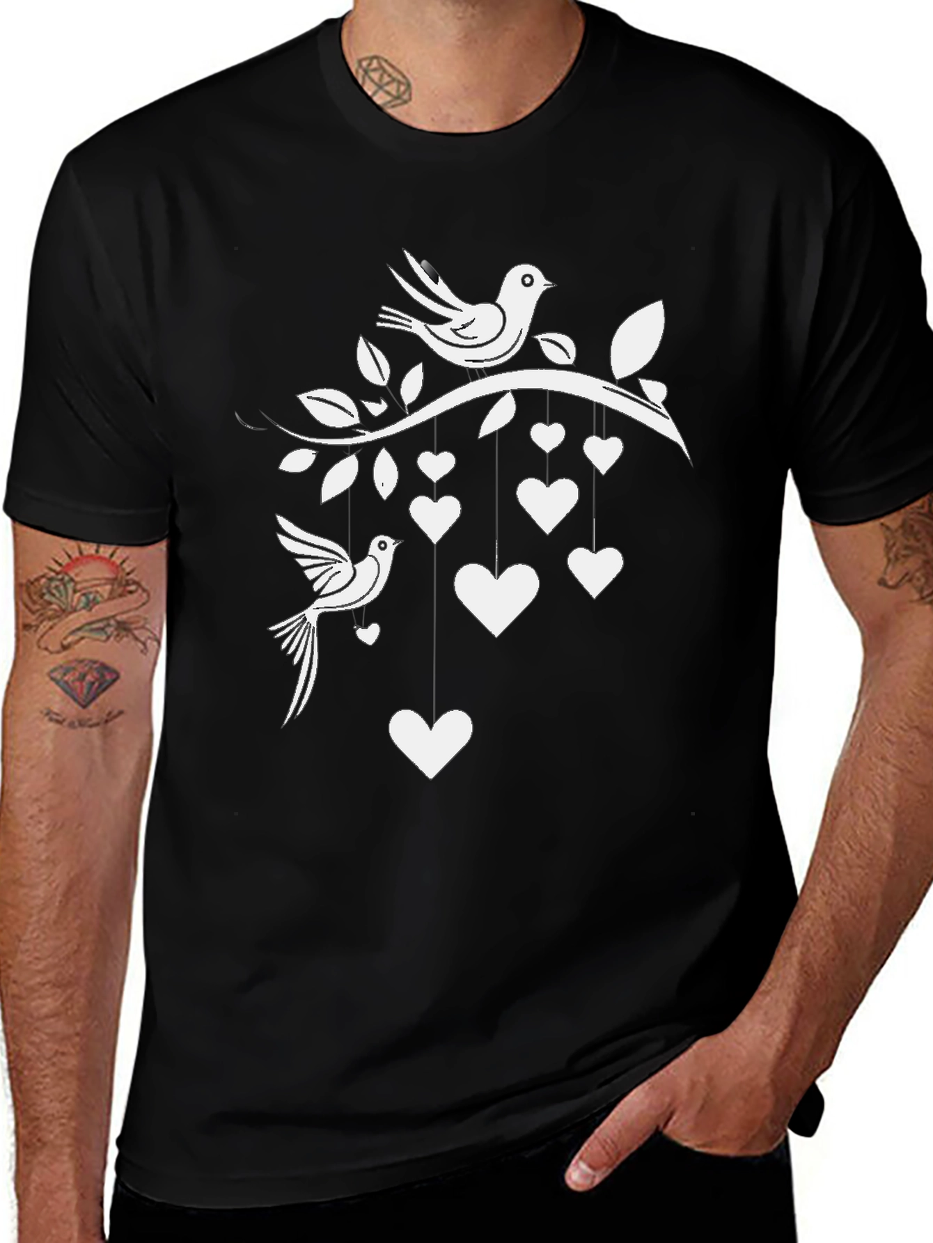 Love Birds Graphic Tee - Black