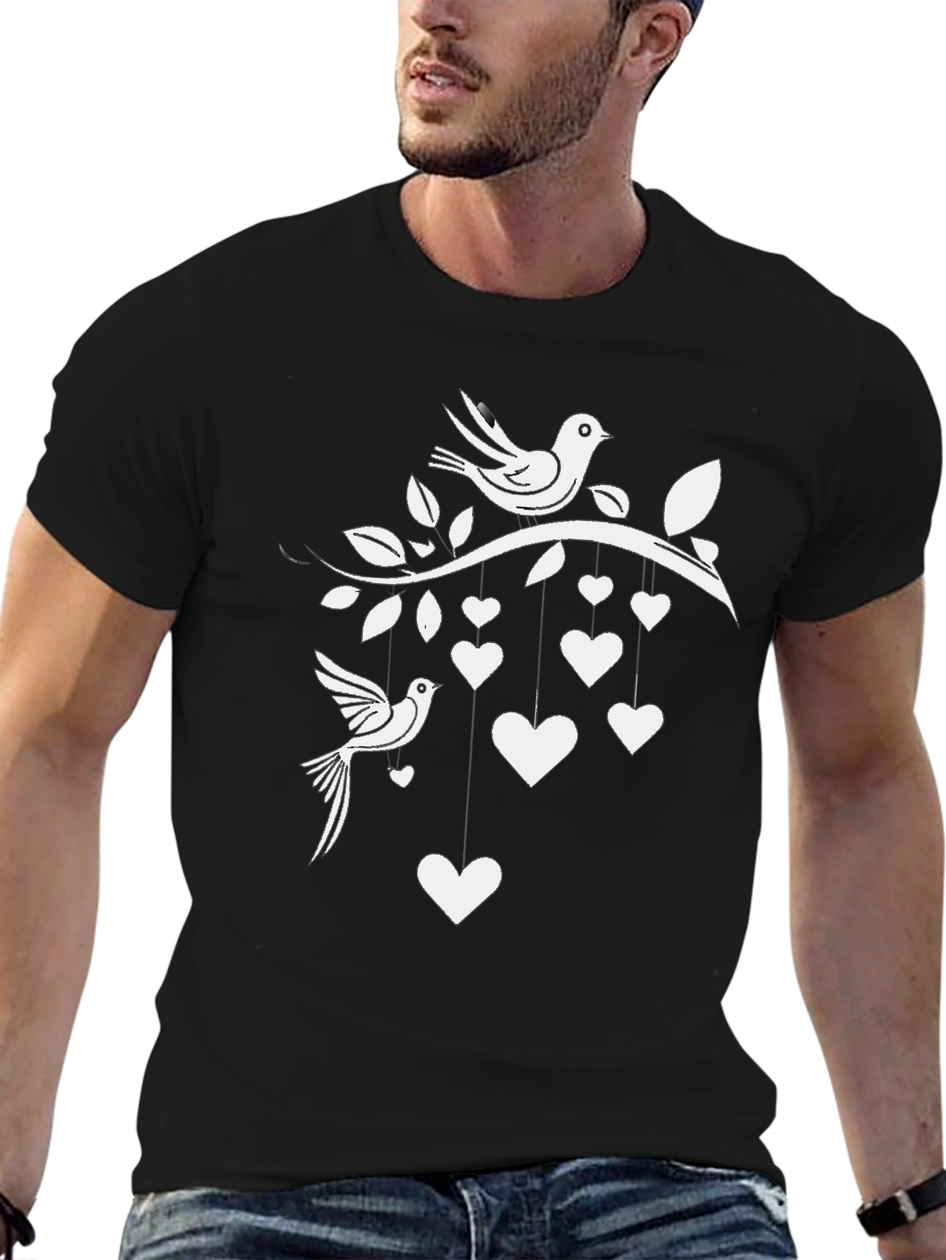 Love Birds Graphic Tee - Black