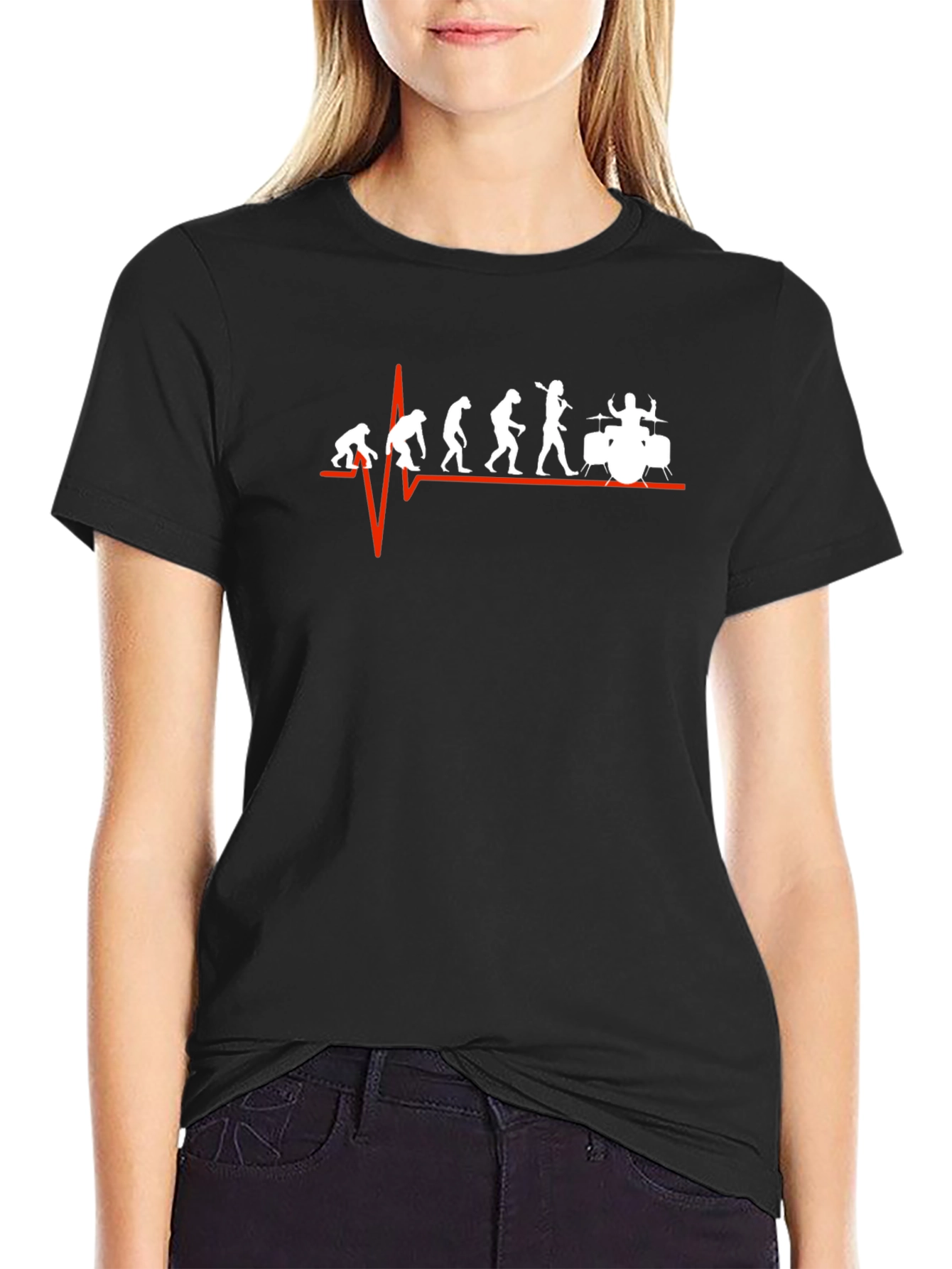 Drummer Evolution Graphic Print Mens T-Shirt