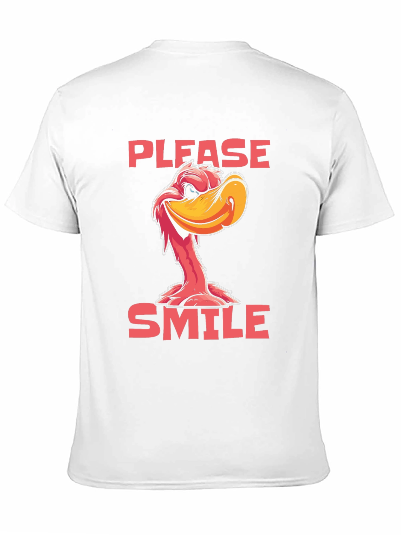 Please Smile Cartoon Duck Graphic Tee
