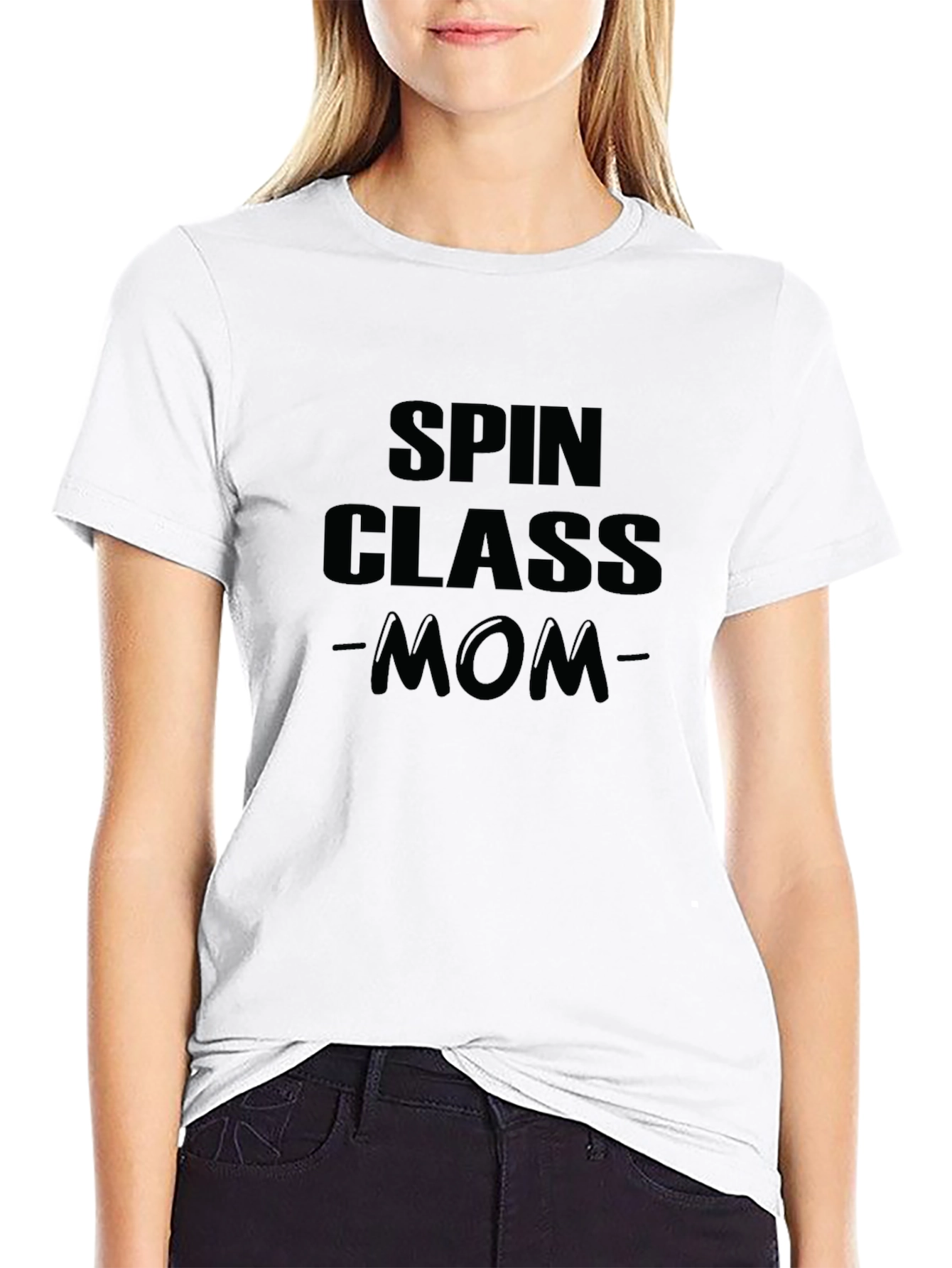Spin Class Mom Black T-Shirt
