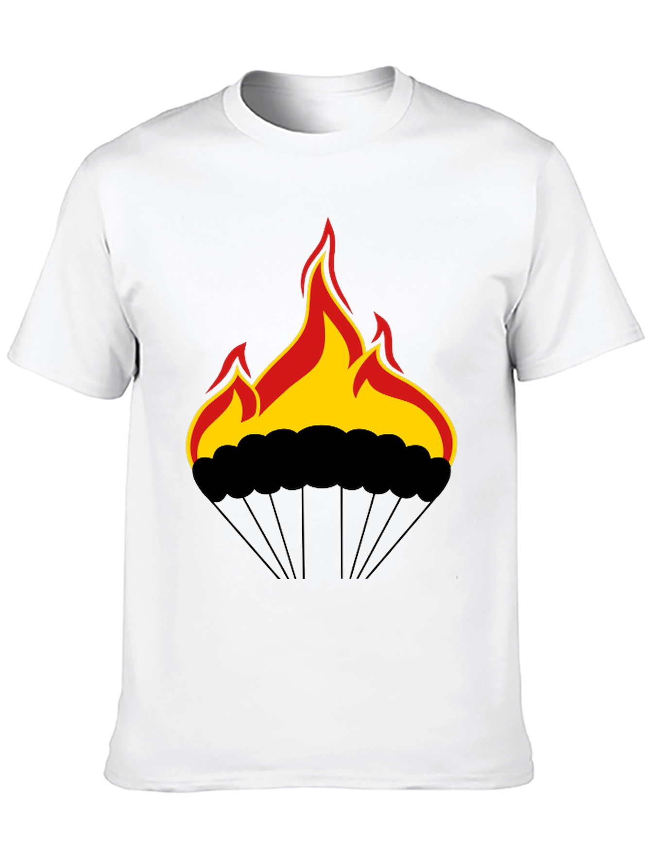Fiery Parachute Graphic Tee - Bold Statement Shirt